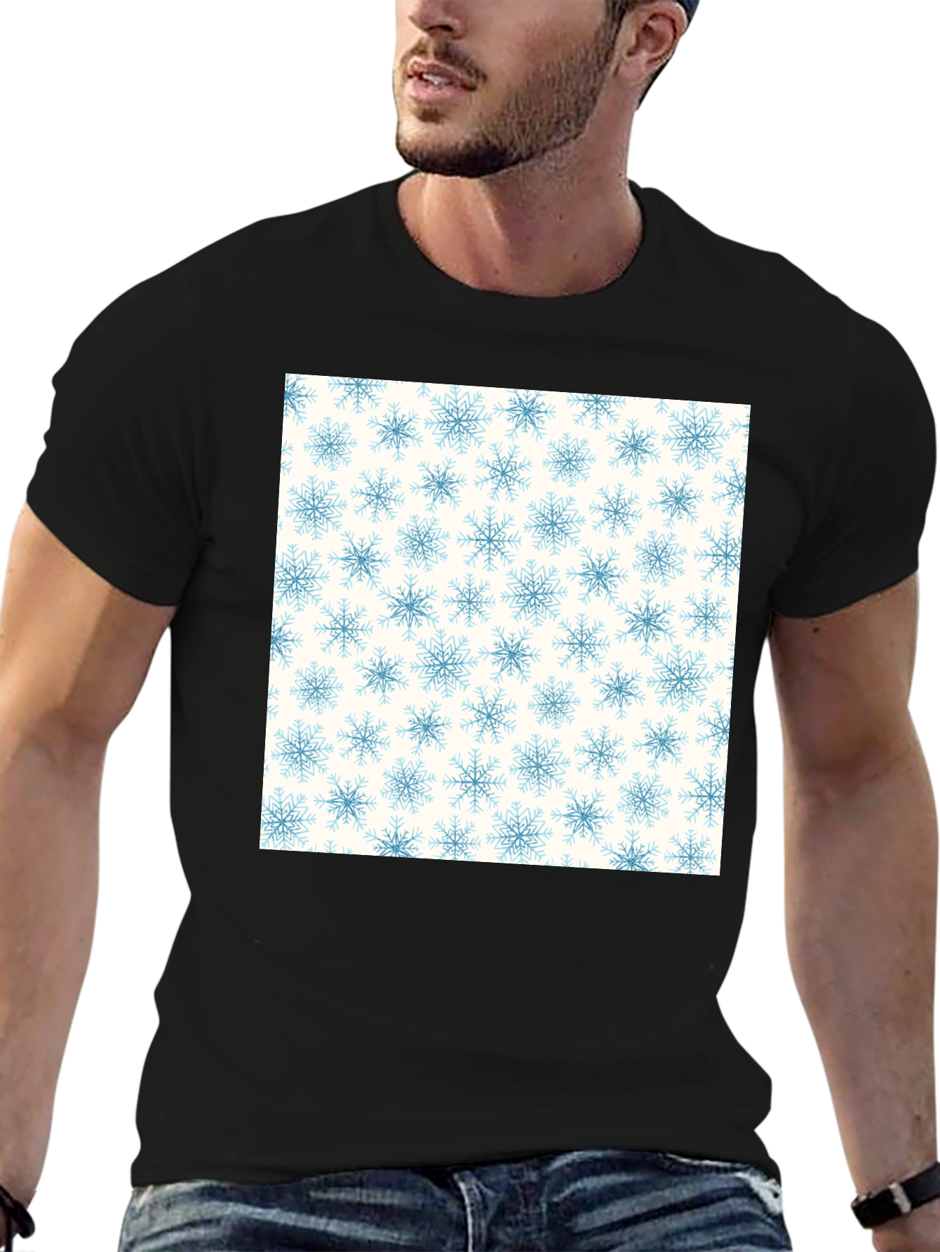 Snowflake Pattern Tee - Classic Winter Style