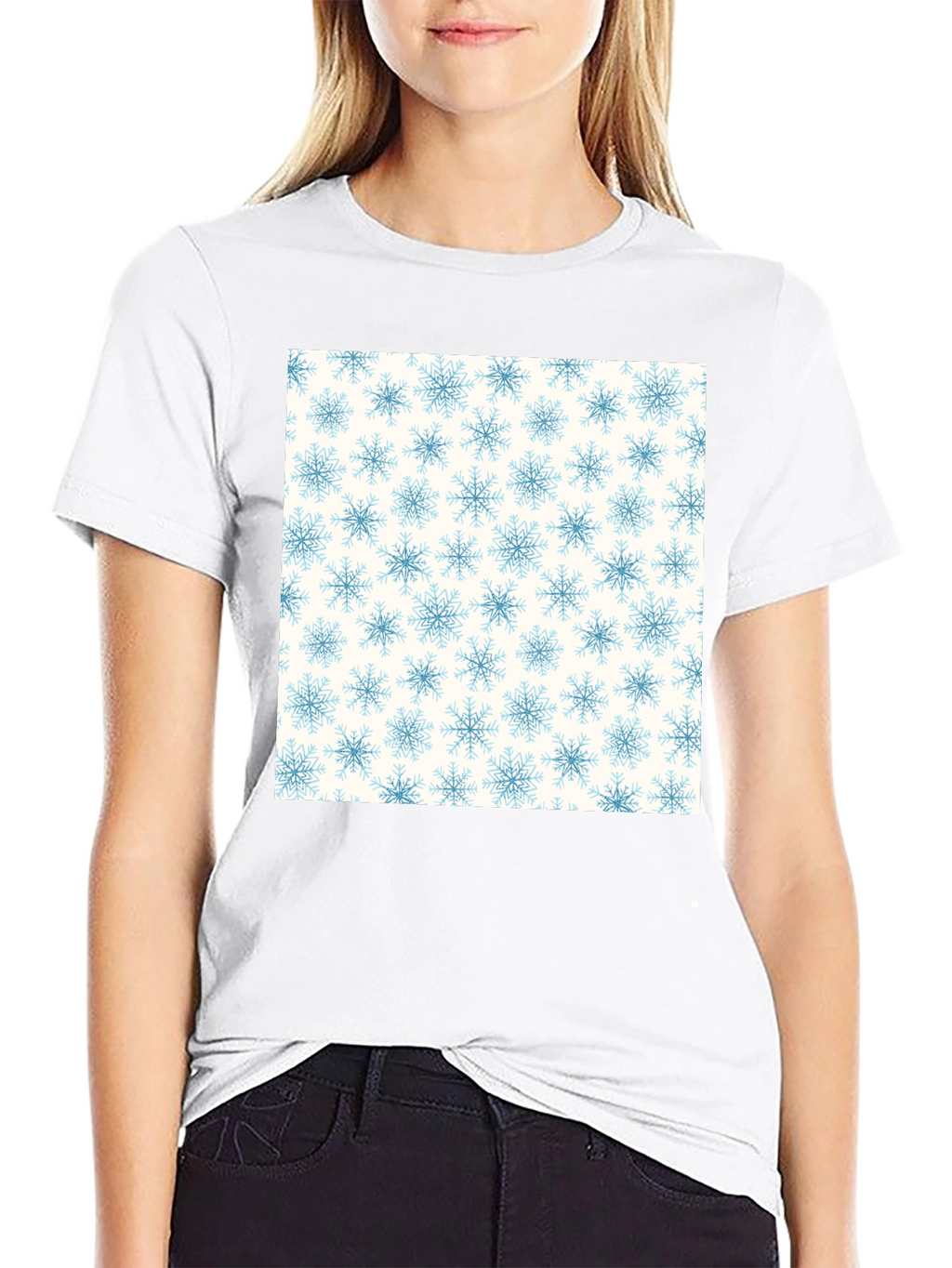 Snowflake Pattern Tee - Classic Winter Style