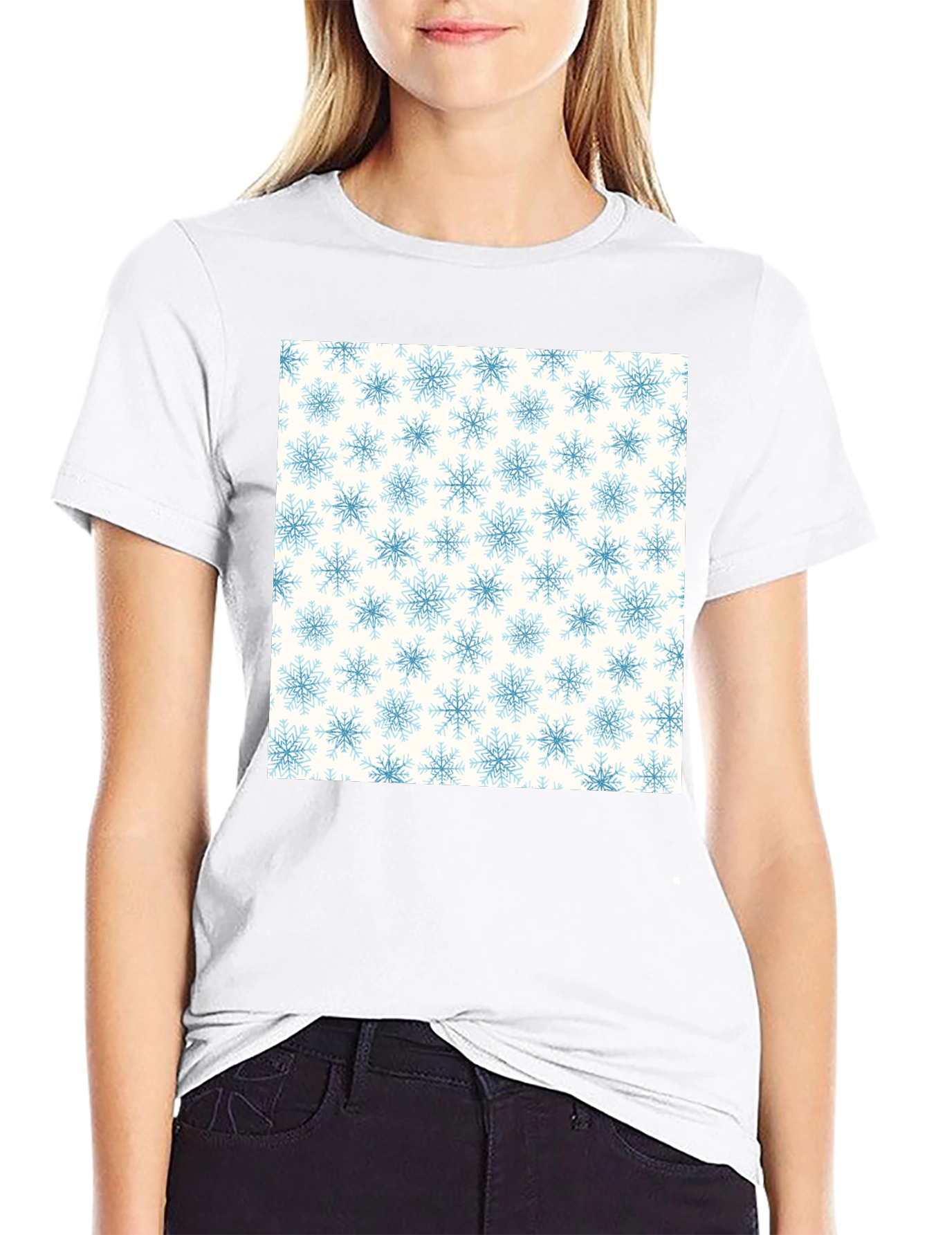 Snowflake Pattern Tee - Classic Winter Style