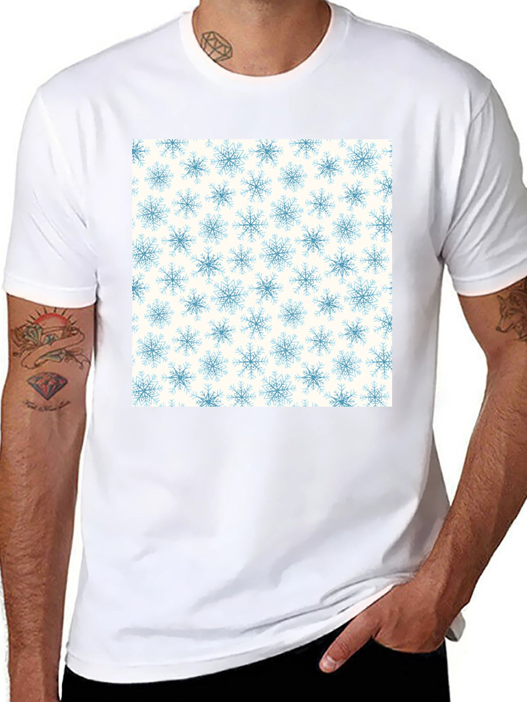 Snowflake Pattern Tee - Classic Winter Style