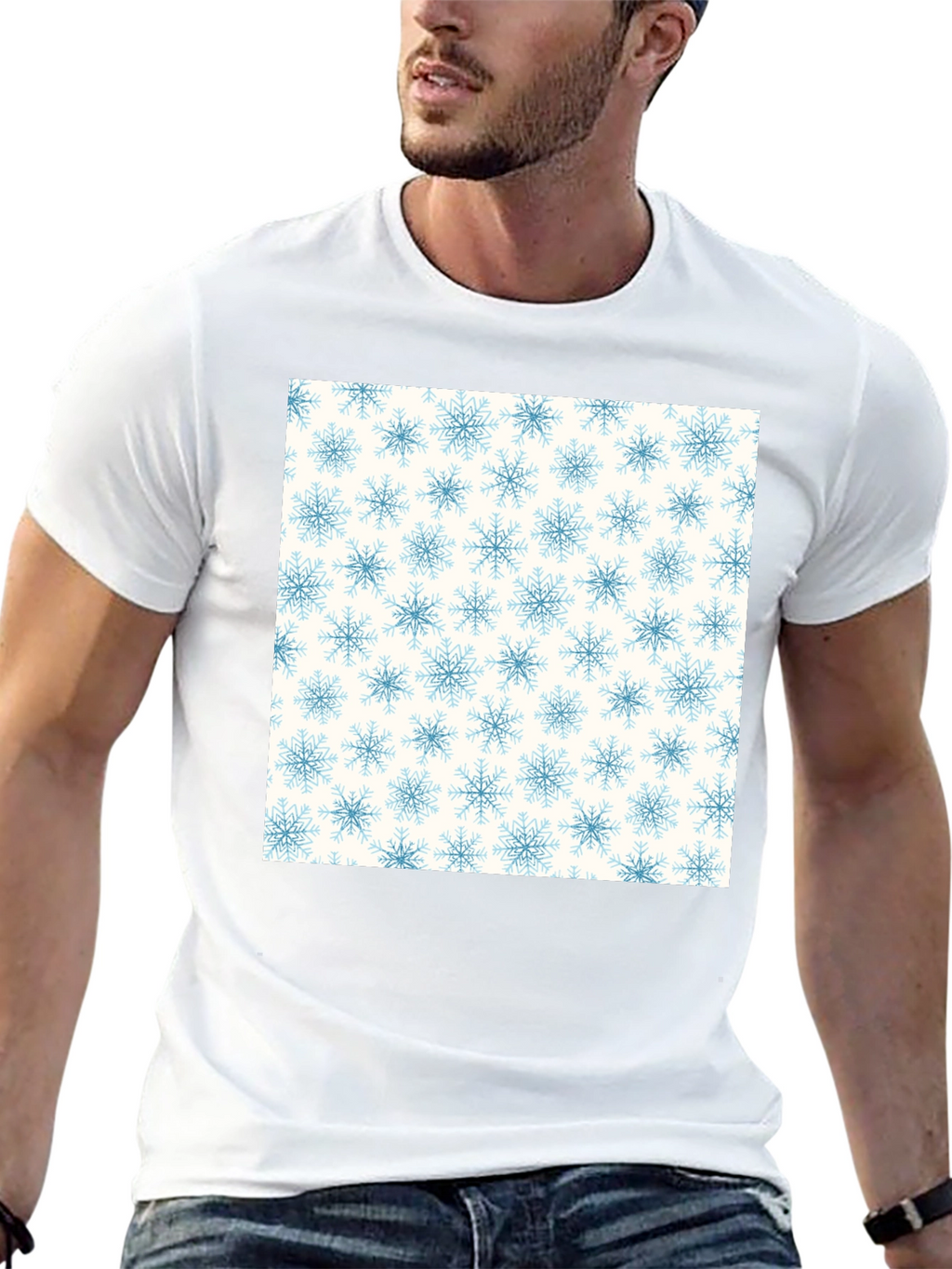 Snowflake Pattern Tee - Classic Winter Style