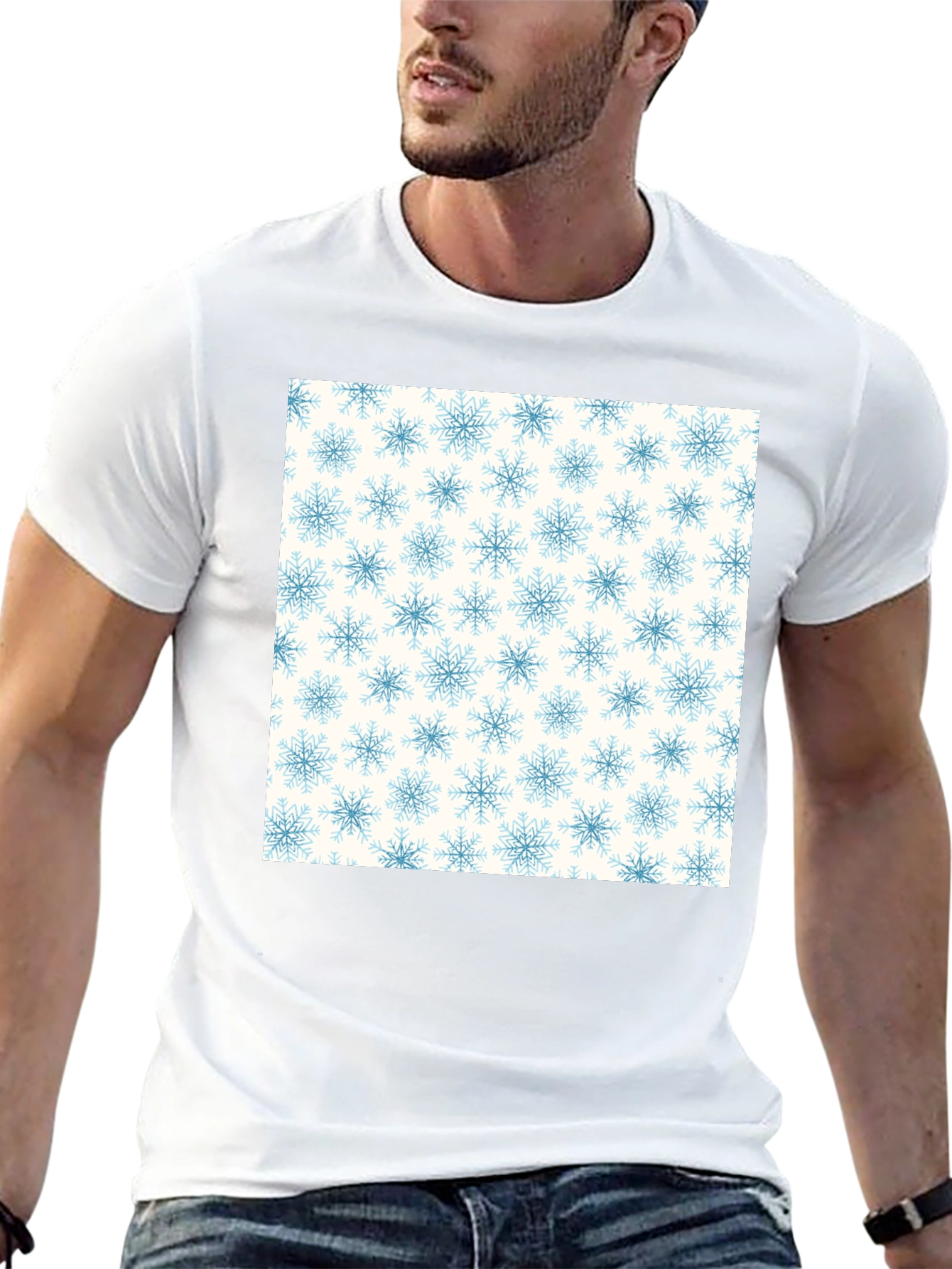 Snowflake Pattern Tee - Classic Winter Style