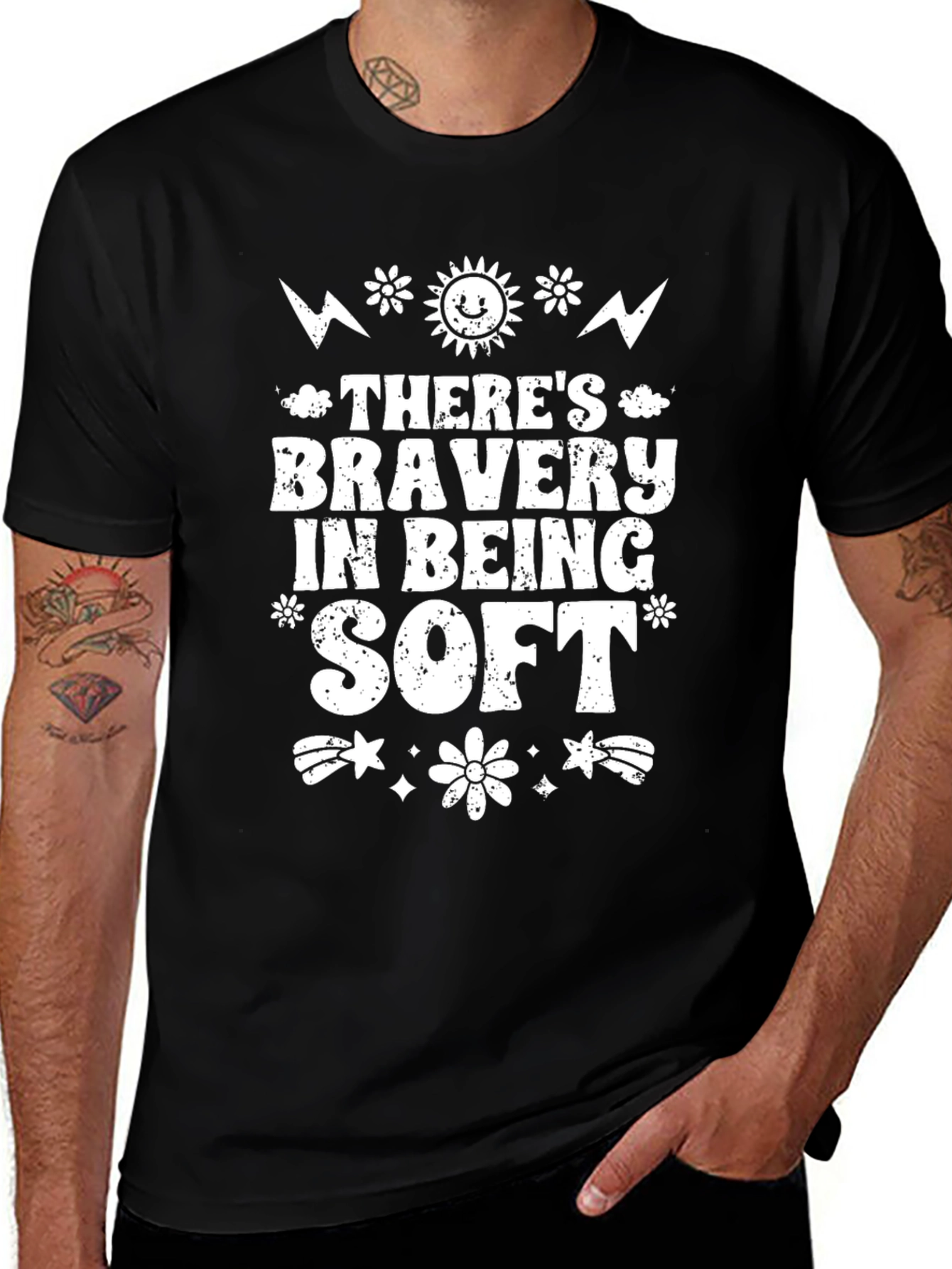 Theres Bravery in Being Soft Graphic Tee