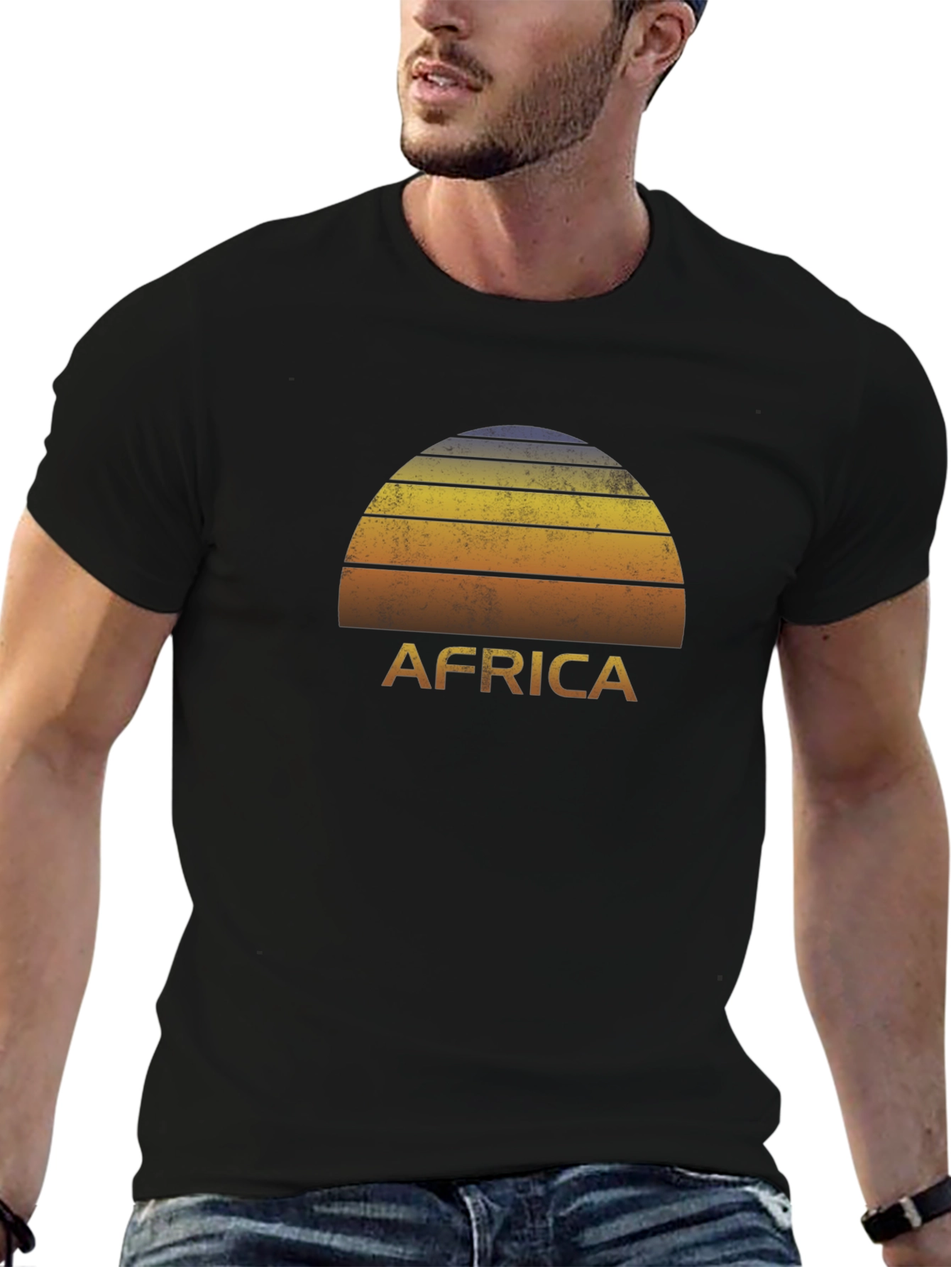 Africa Sunset Graphic Tee - Black T-Shirt