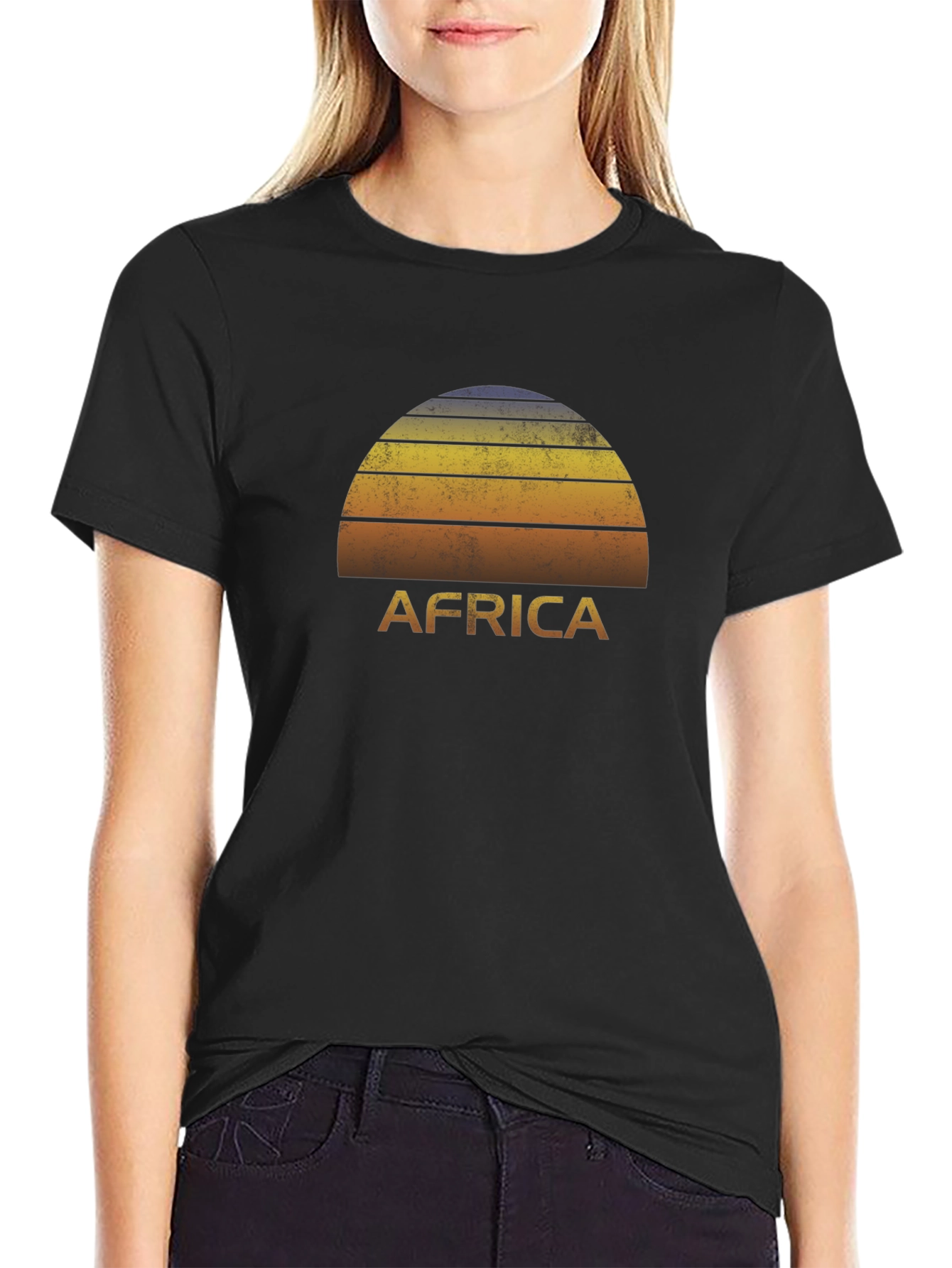 Africa Sunset Graphic Tee - Black T-Shirt