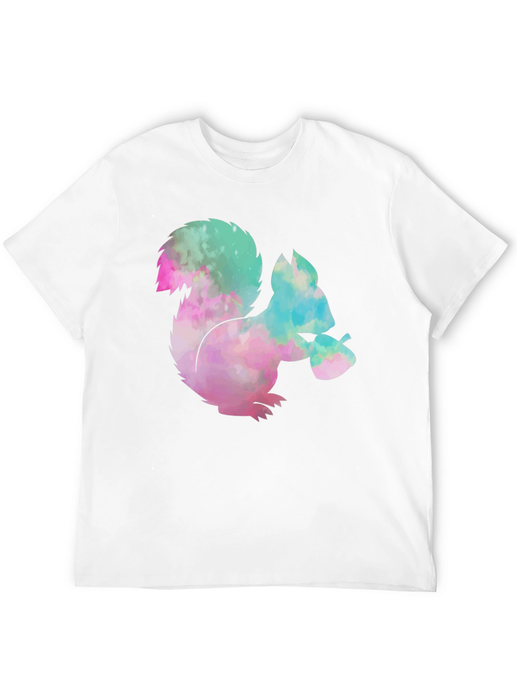 Squirrel Tie-Dye Graphic T-Shirt - Black Cotton Tee