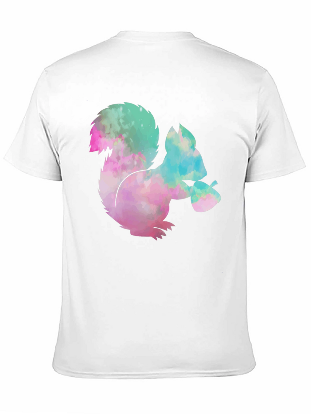 Squirrel Tie-Dye Graphic T-Shirt - Black Cotton Tee