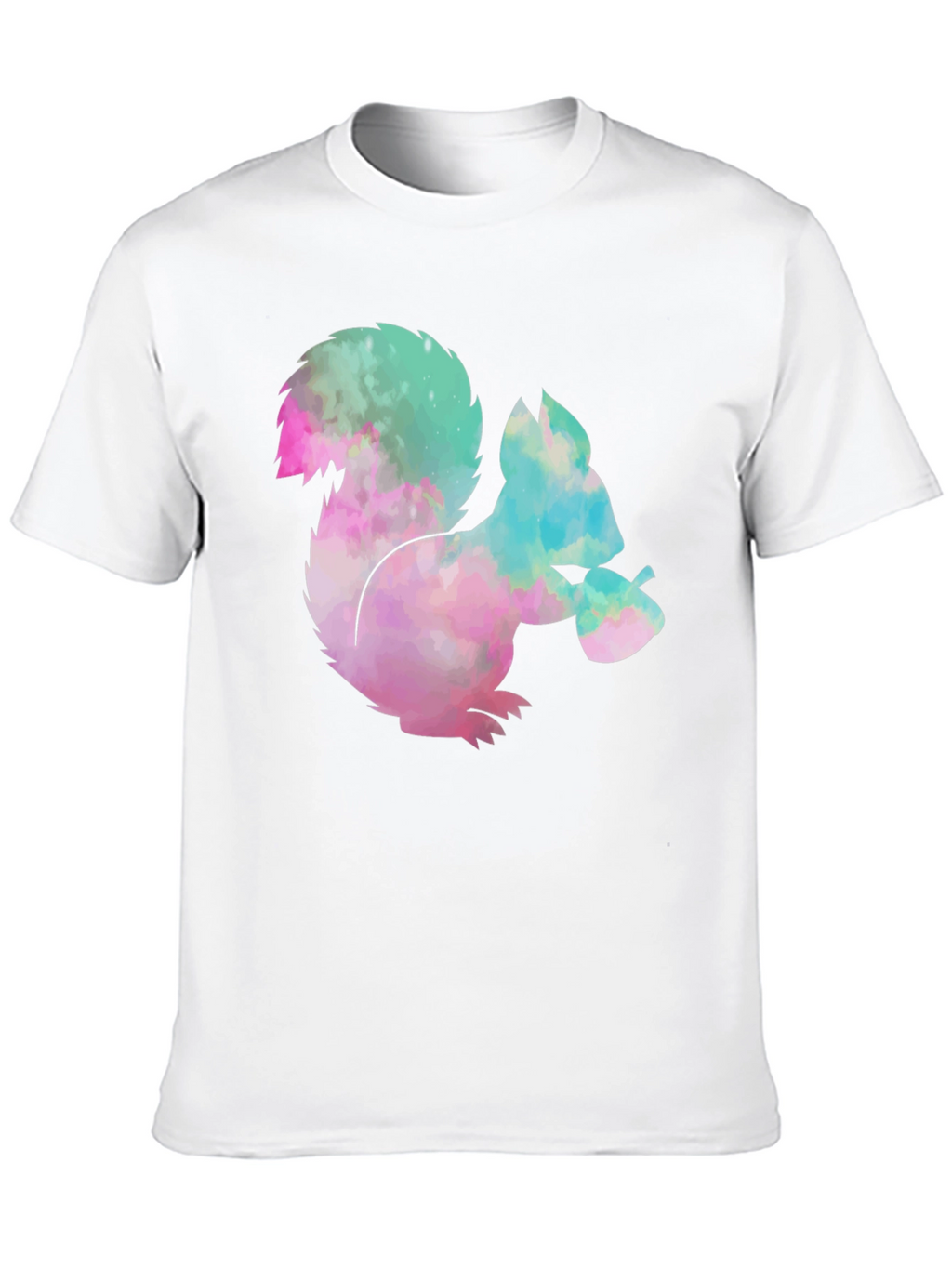 Squirrel Tie-Dye Graphic T-Shirt - Black Cotton Tee