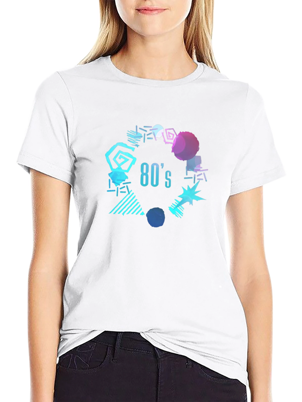 80s Style Graphic Print T-Shirt