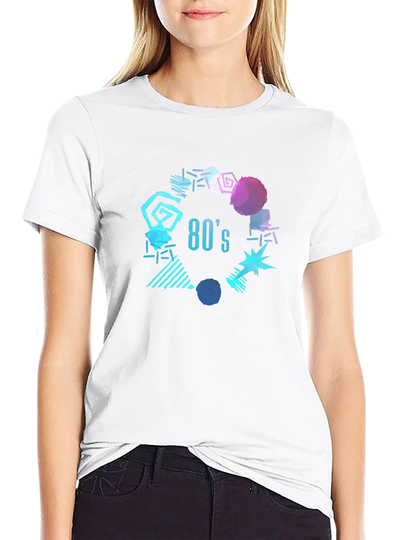 80s Style Graphic Print T-Shirt