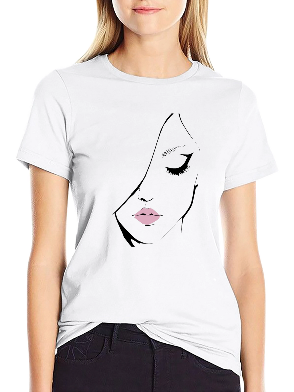Elegant Woman Graphic Print T-Shirt