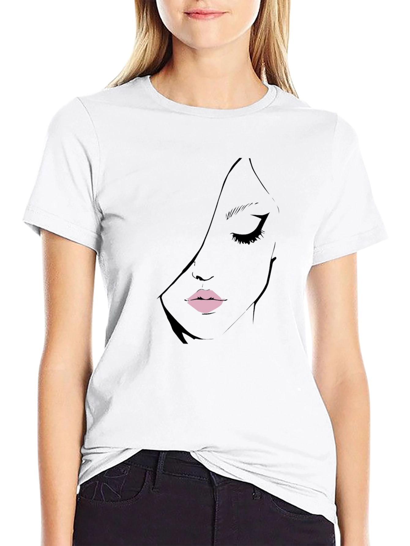 Elegant Woman Graphic Print T-Shirt