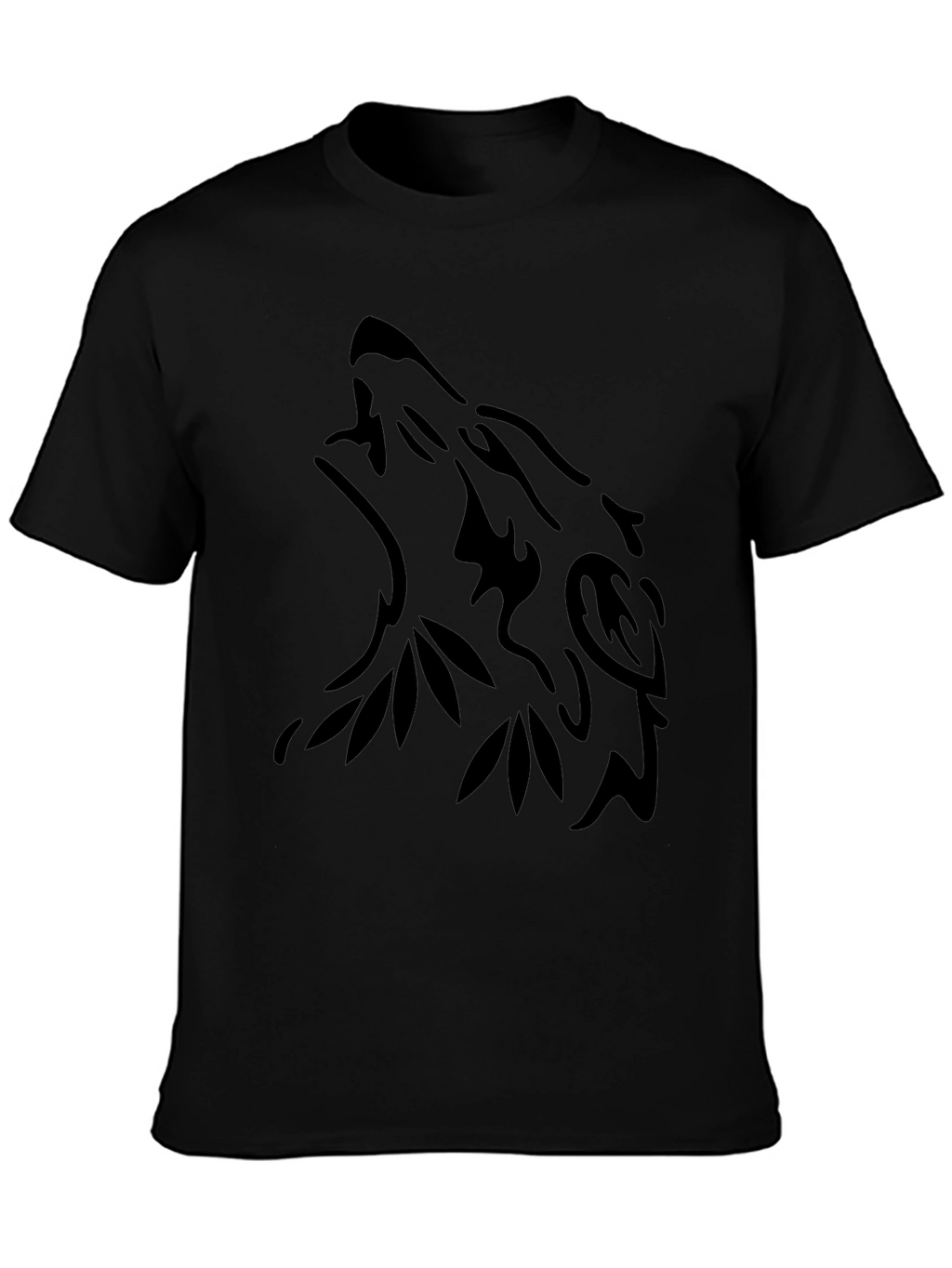 Black Wolf Tribal Design T-Shirt