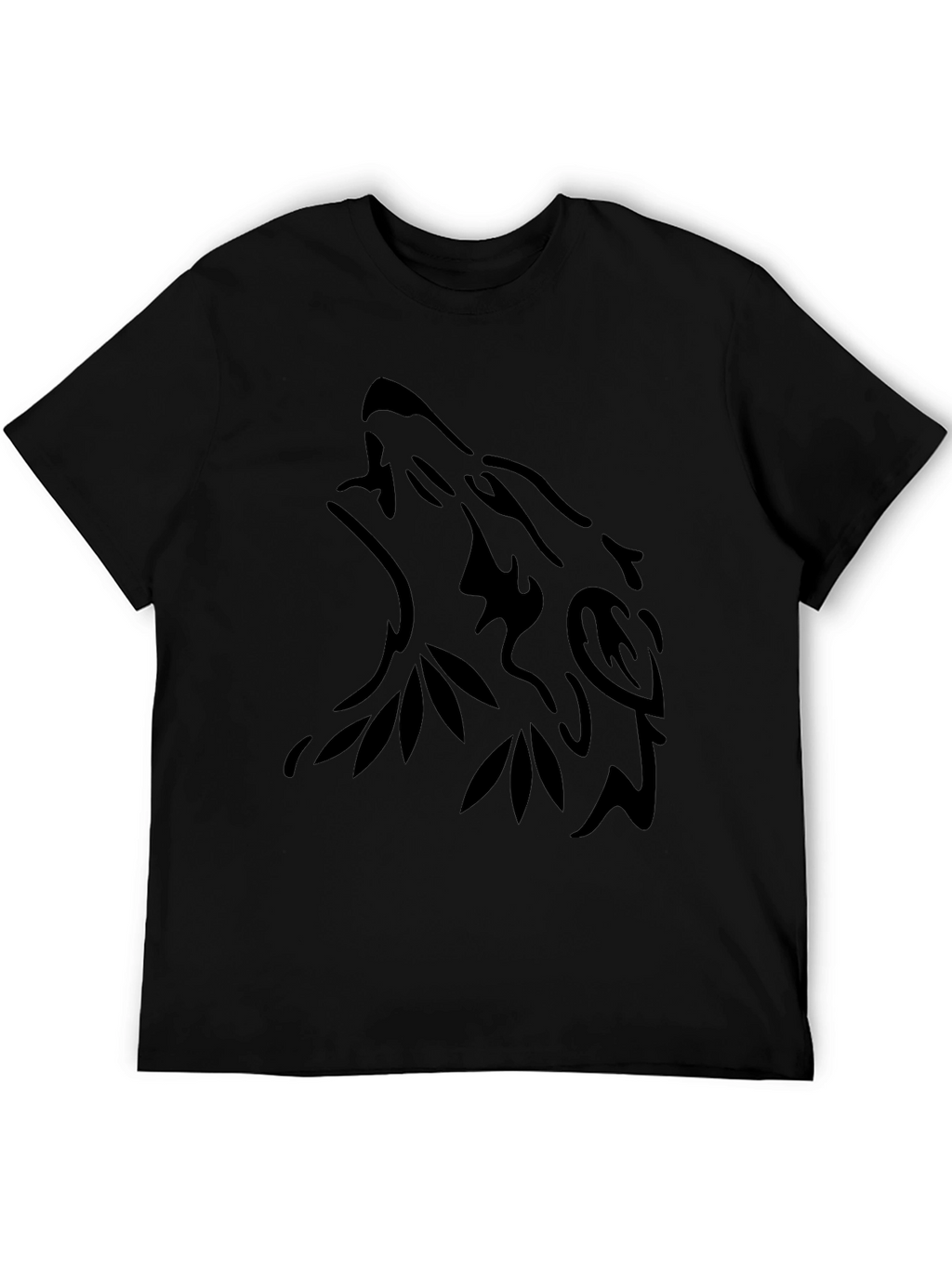 Black Wolf Tribal Design T-Shirt