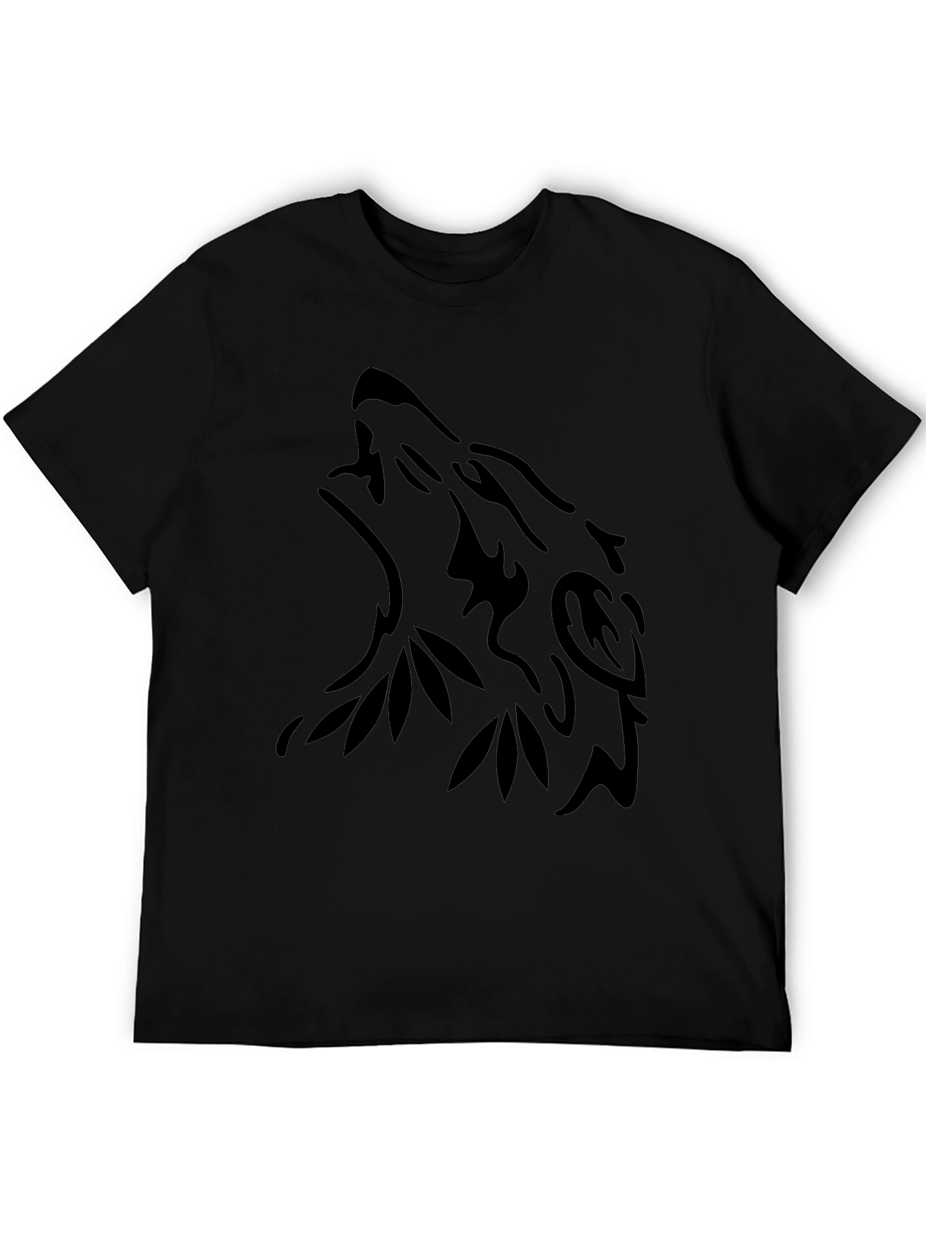 Black Wolf Tribal Design T-Shirt