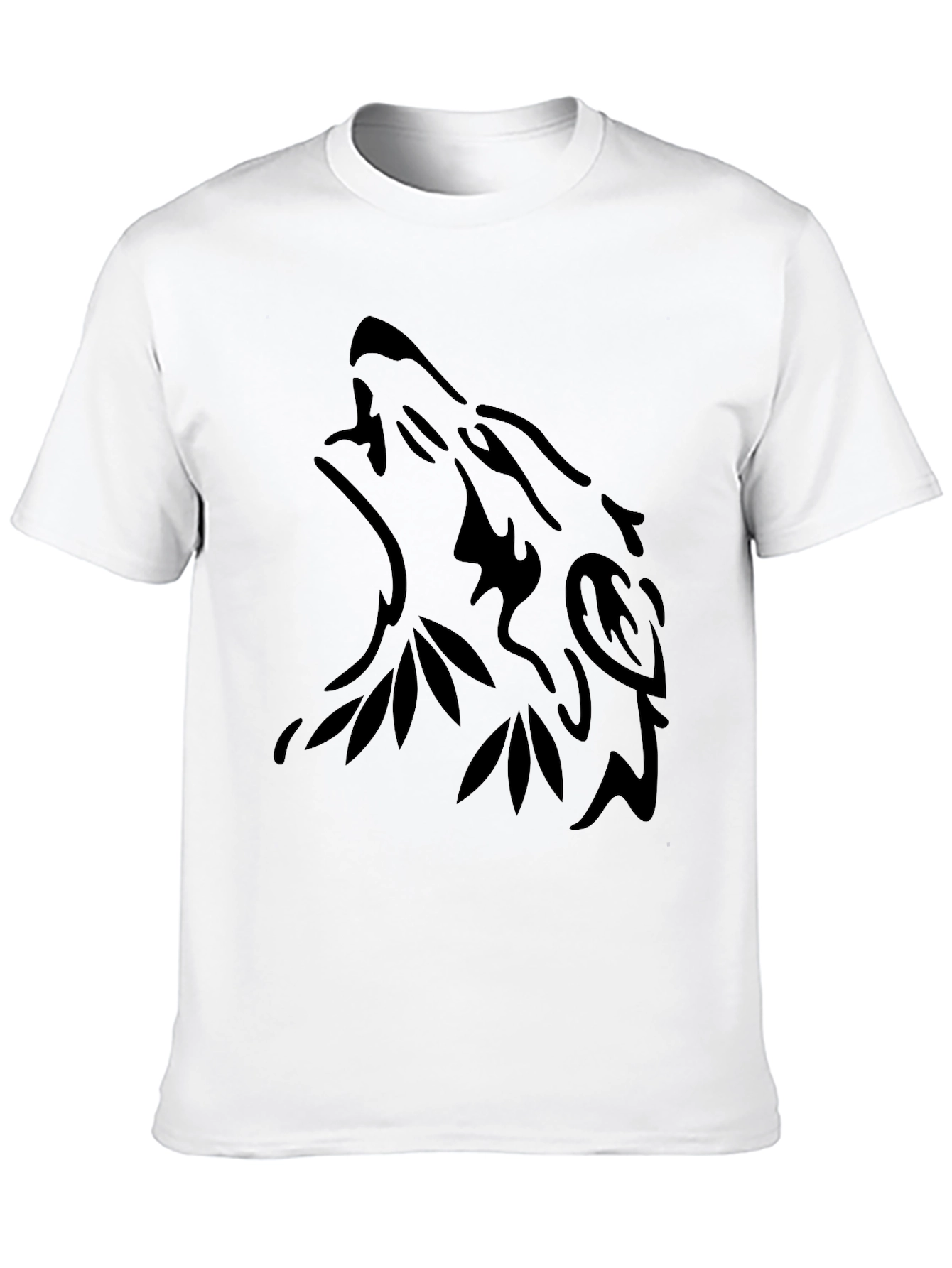 Black Wolf Tribal Design T-Shirt
