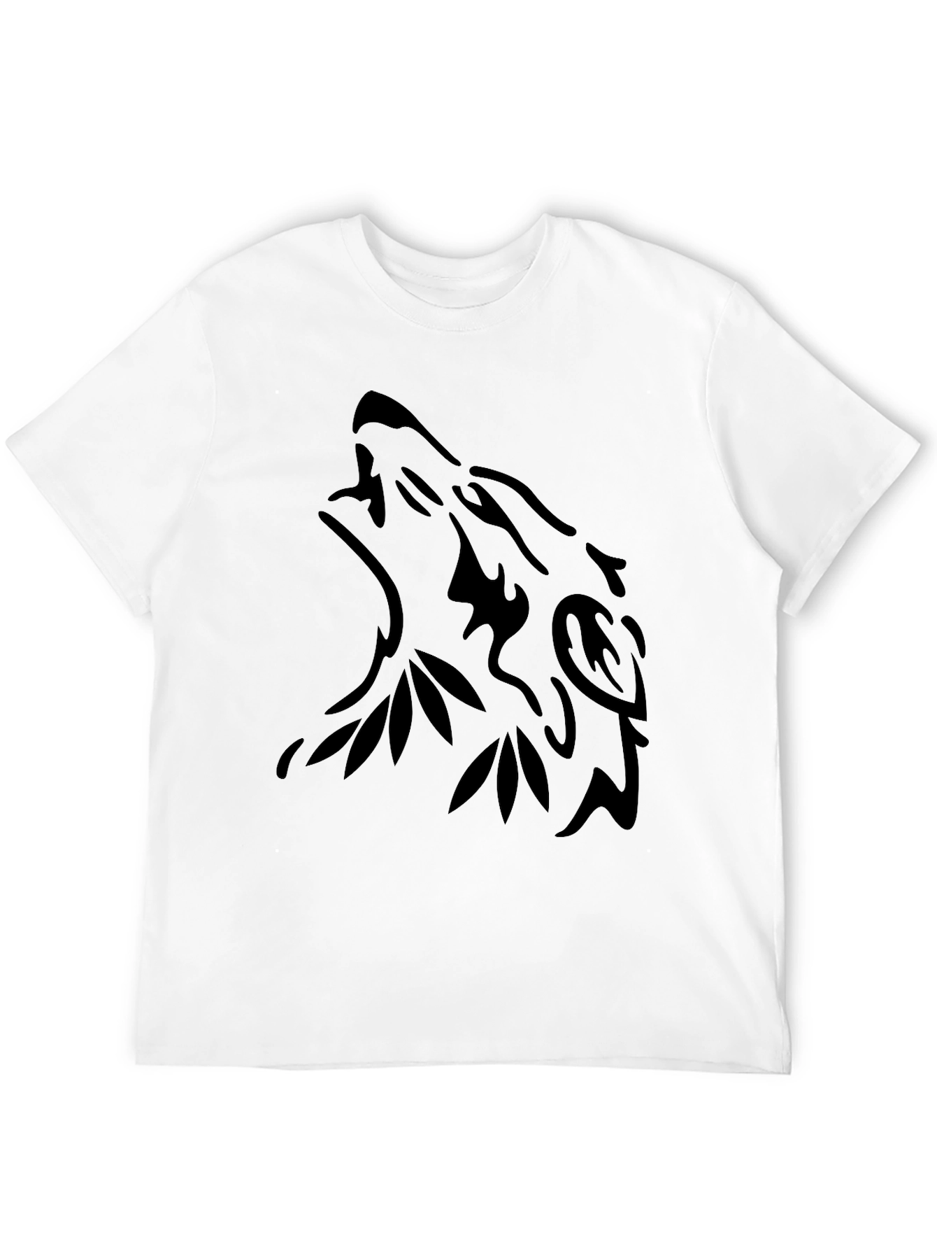 Black Wolf Tribal Design T-Shirt