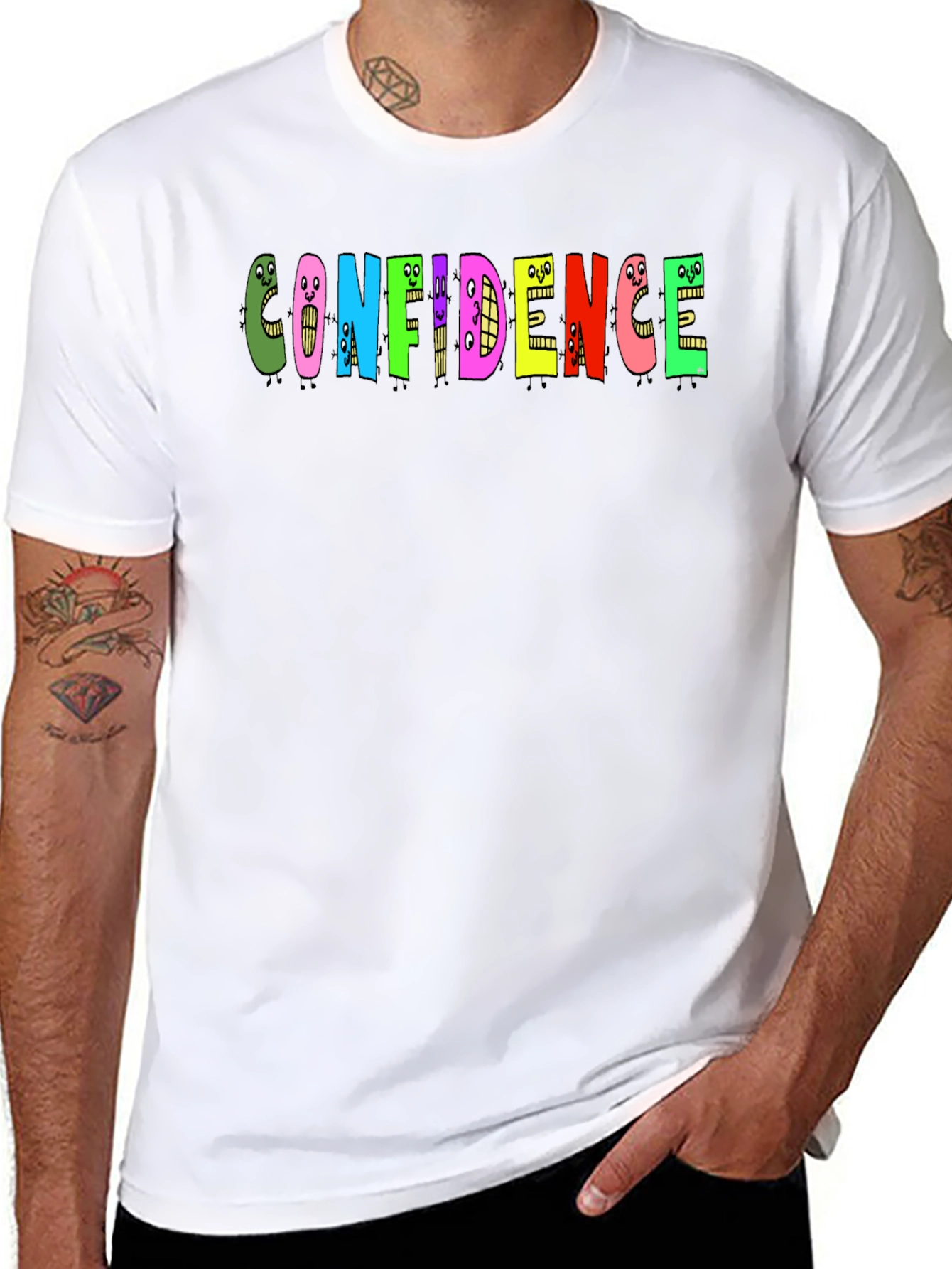 Confidence Graphic Tee - Black Cotton T-Shirt