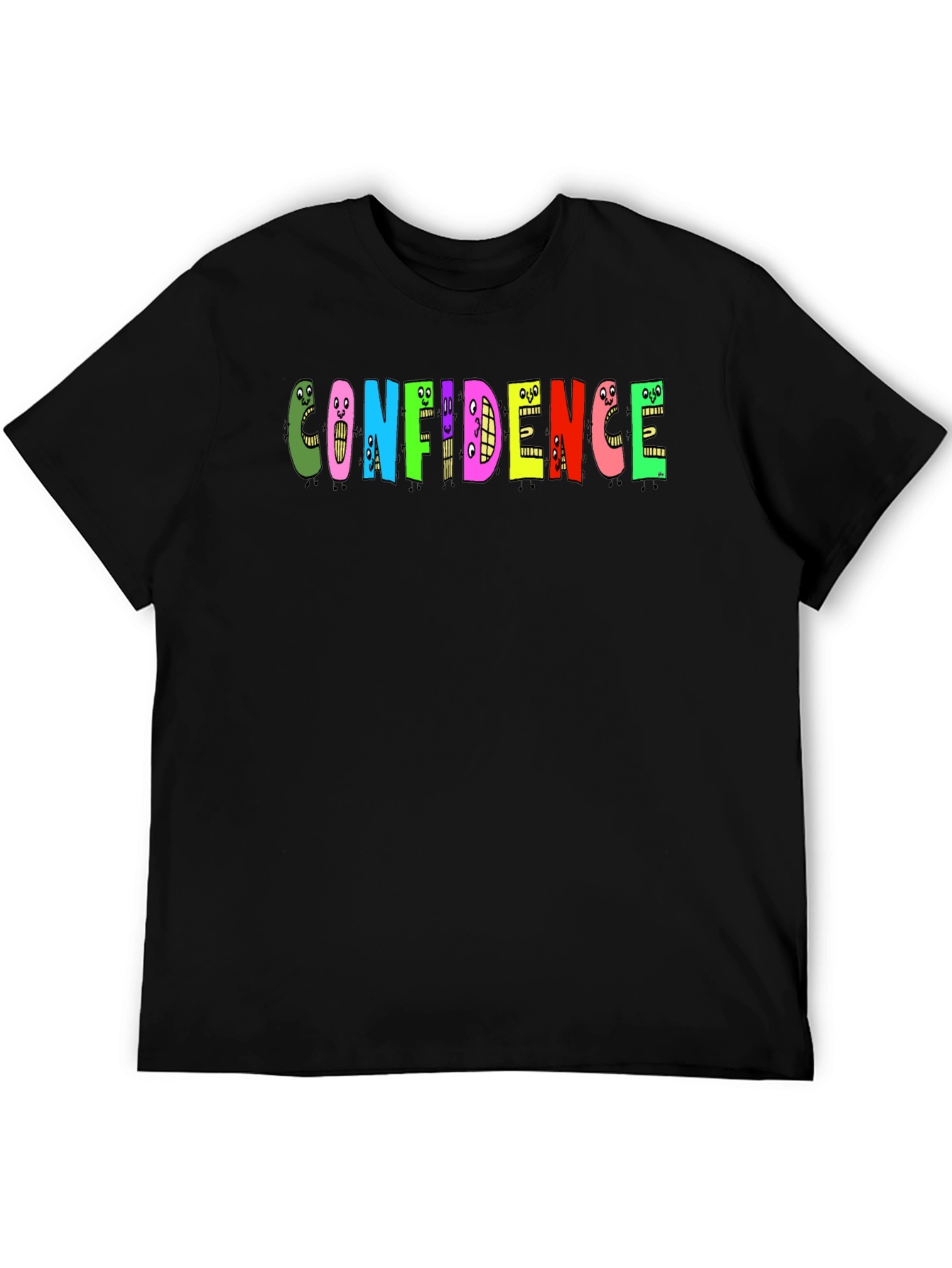 Confidence Graphic Tee - Black Cotton T-Shirt