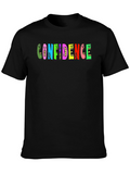 Confidence Graphic Tee - Black Cotton T-Shirt
