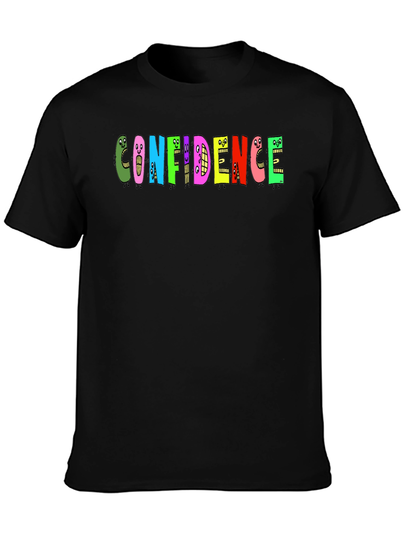 Confidence Graphic Tee - Black Cotton T-Shirt