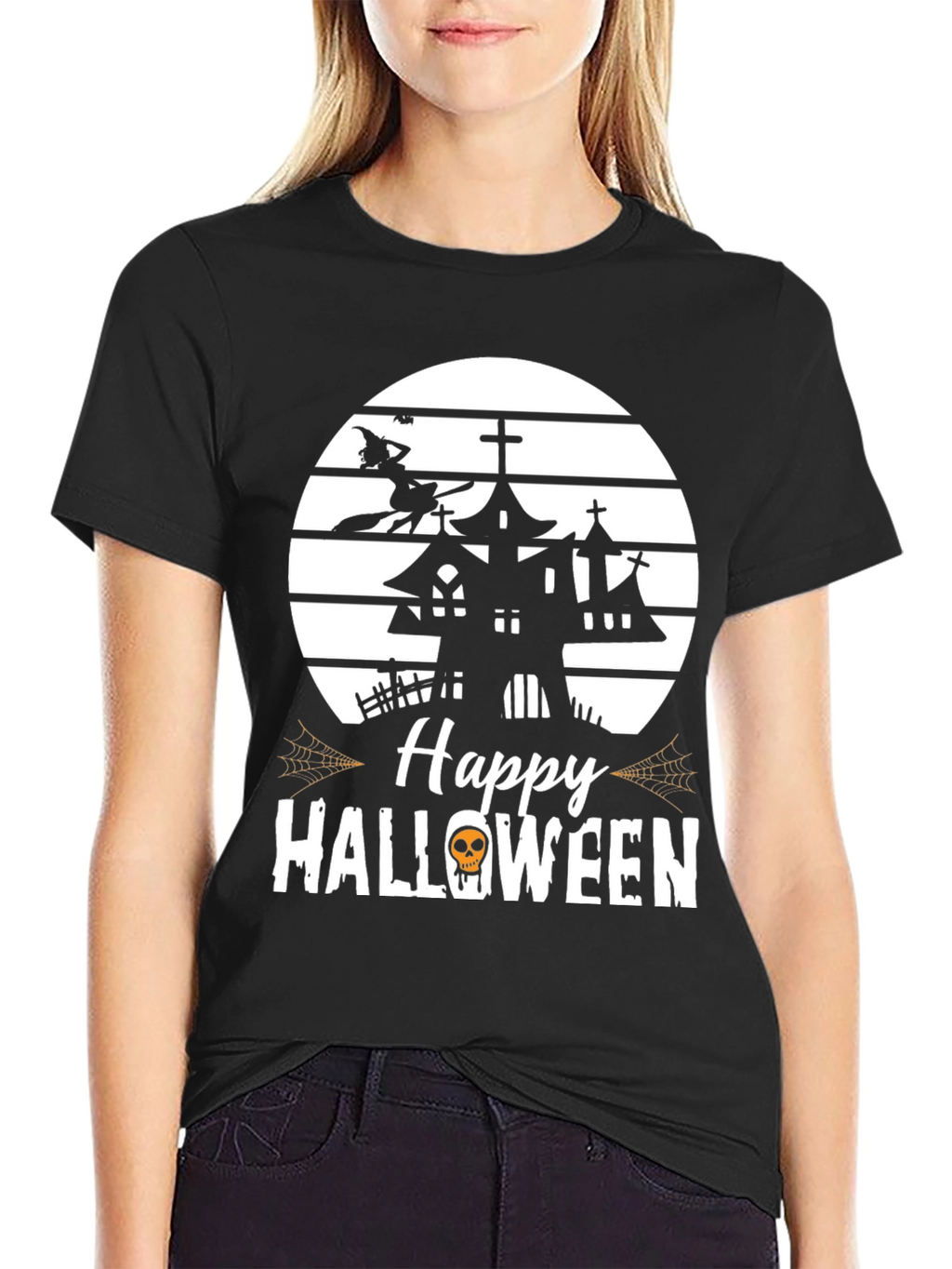 Happy Halloween T-Shirt Witch Haunted House