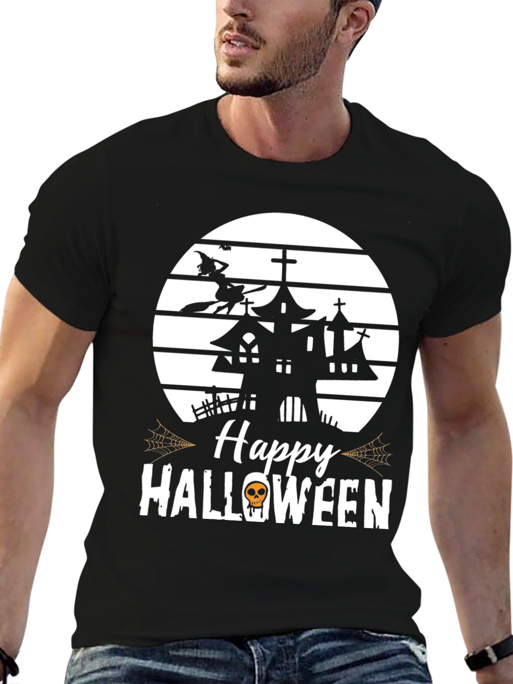 Happy Halloween T-Shirt Witch Haunted House