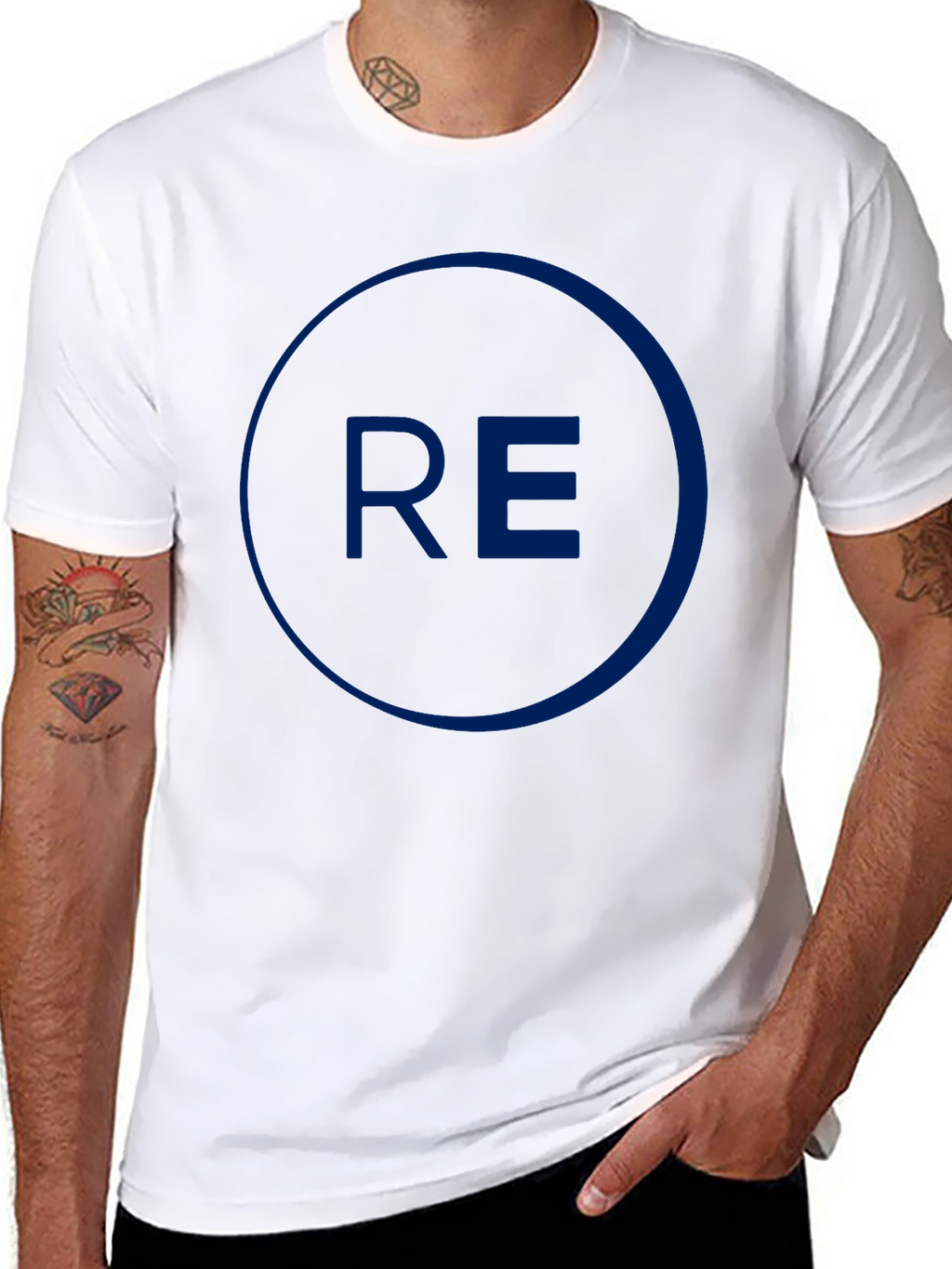 Mens Black Graphic Tee - Circle RE Design