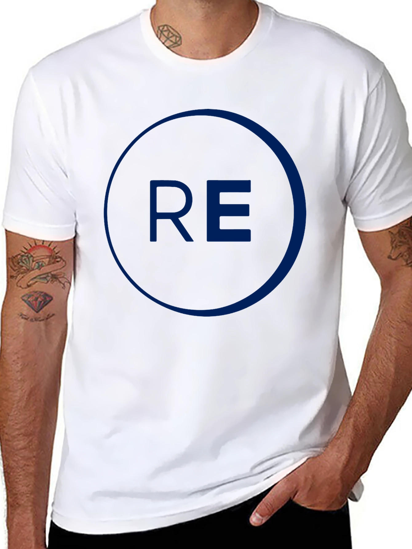 Mens Black Graphic Tee - Circle RE Design