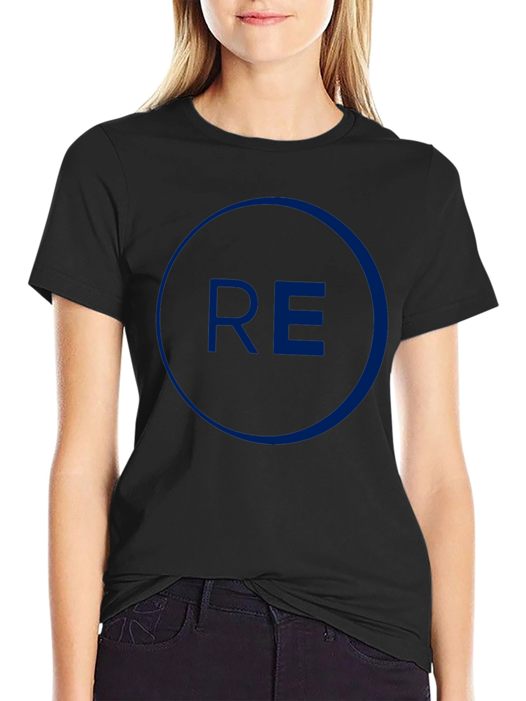 Mens Black Graphic Tee - Circle RE Design