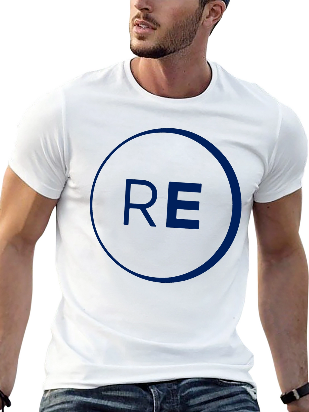 Mens Black Graphic Tee - Circle RE Design