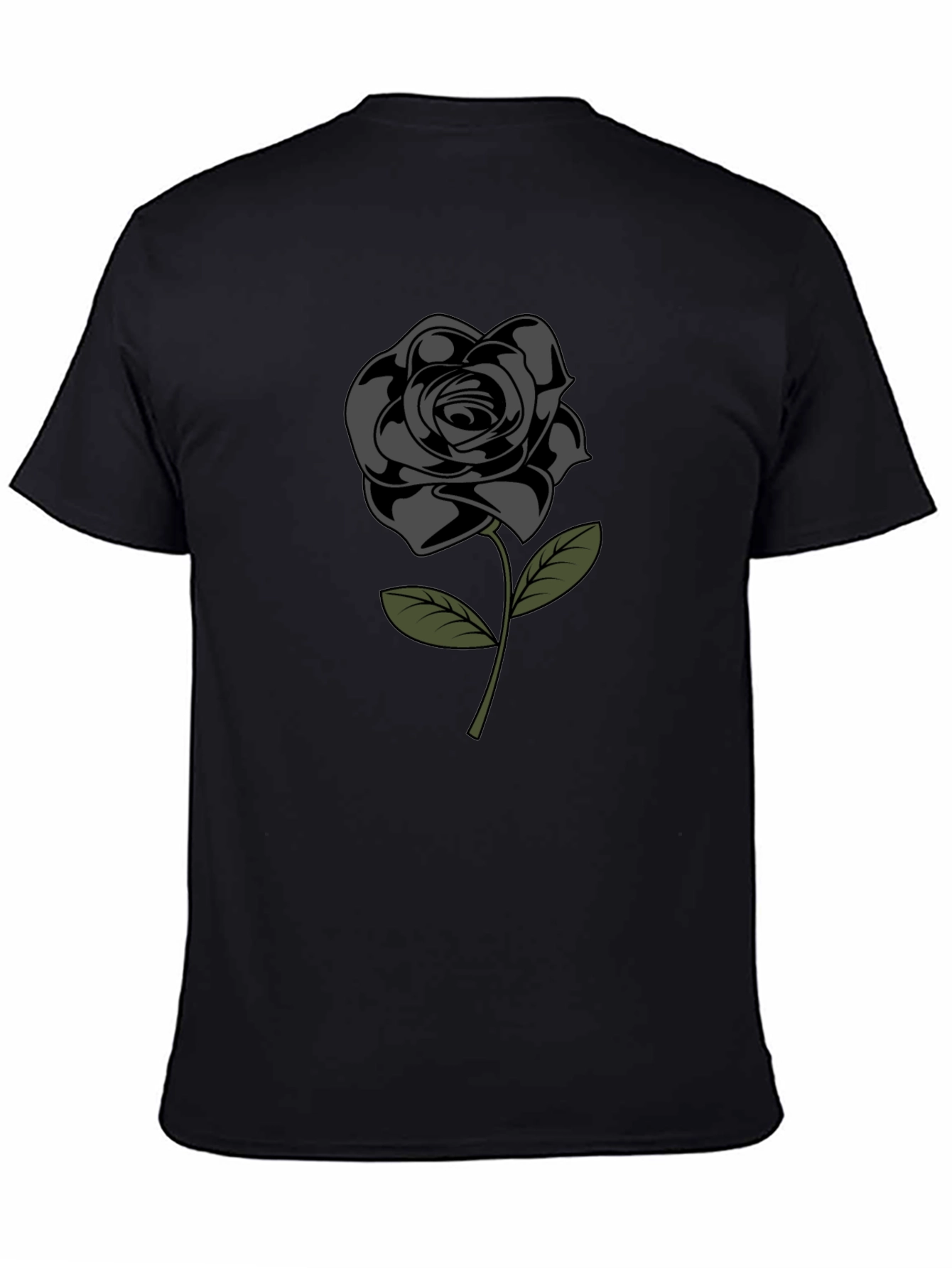 Black Rose Graphic Tee - Mens Short Sleeve Casual Shirt