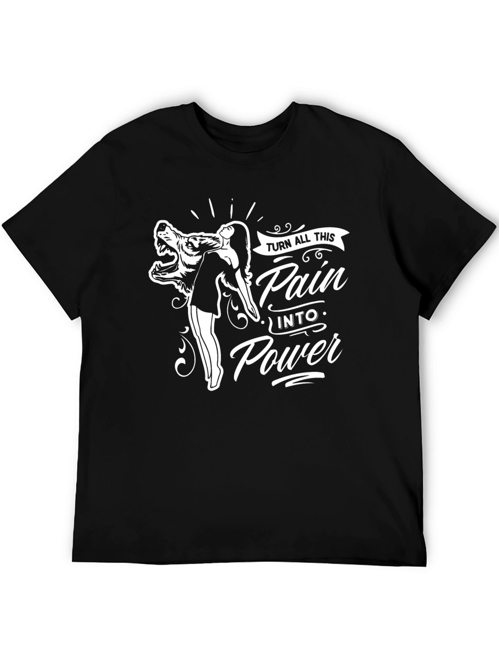 Pain Into Power Graphic Tee - Black