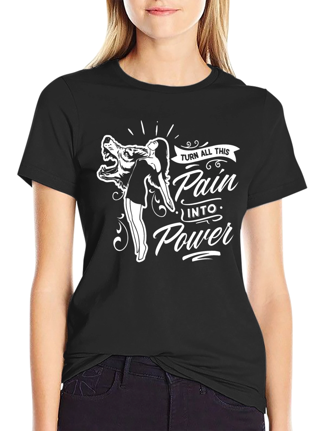 Pain Into Power Graphic Tee - Black