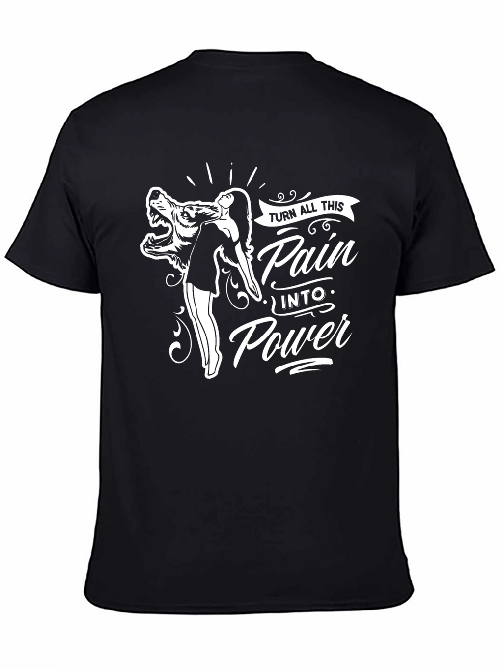 Pain Into Power Graphic Tee - Black