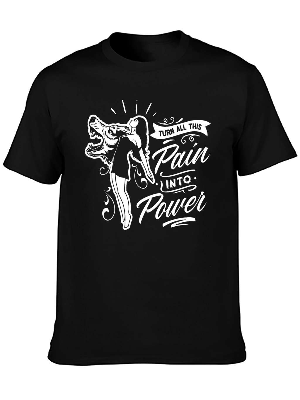 Pain Into Power Graphic Tee - Black