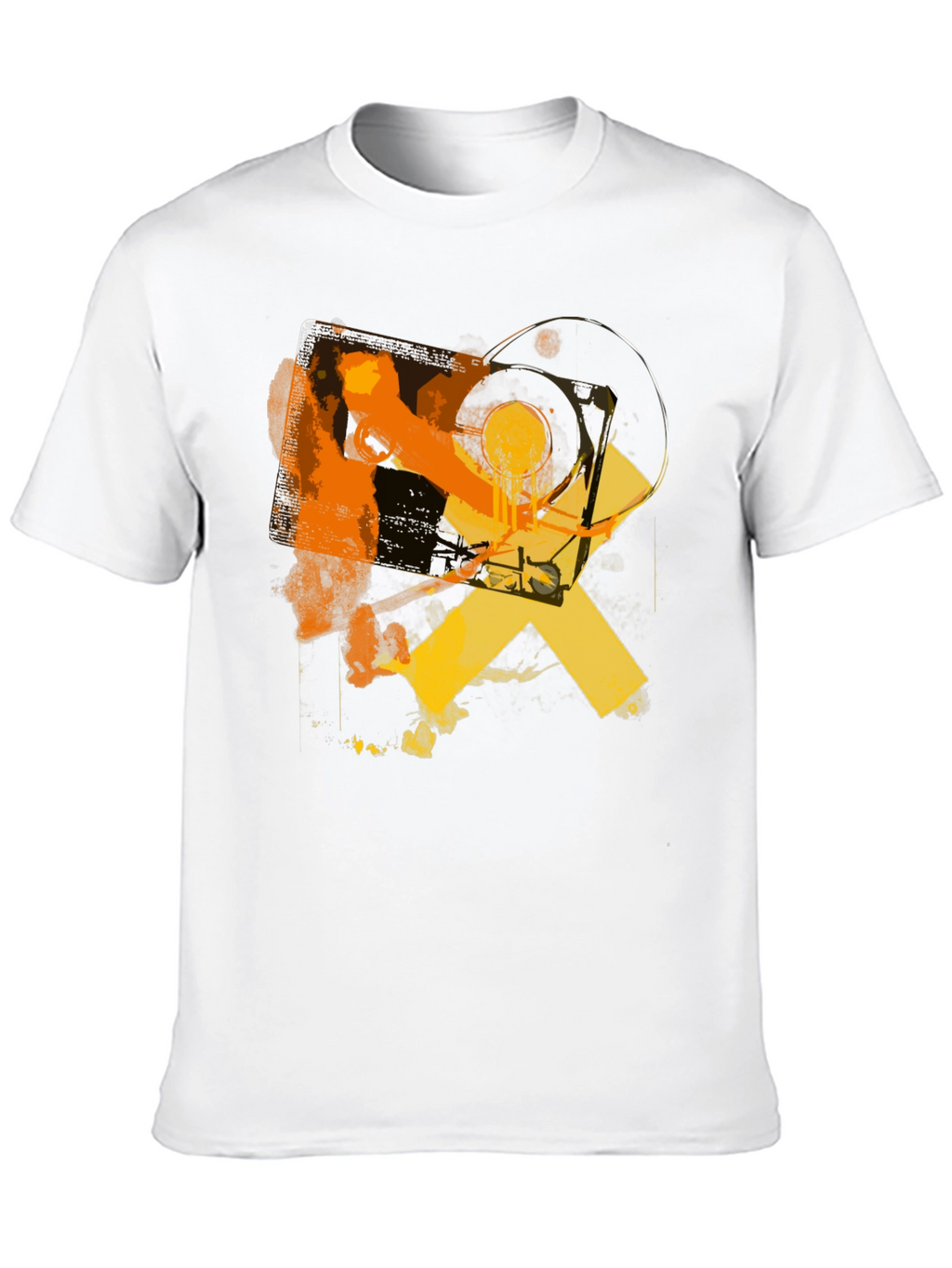 Abstract Record Player Graphic T-Shirt