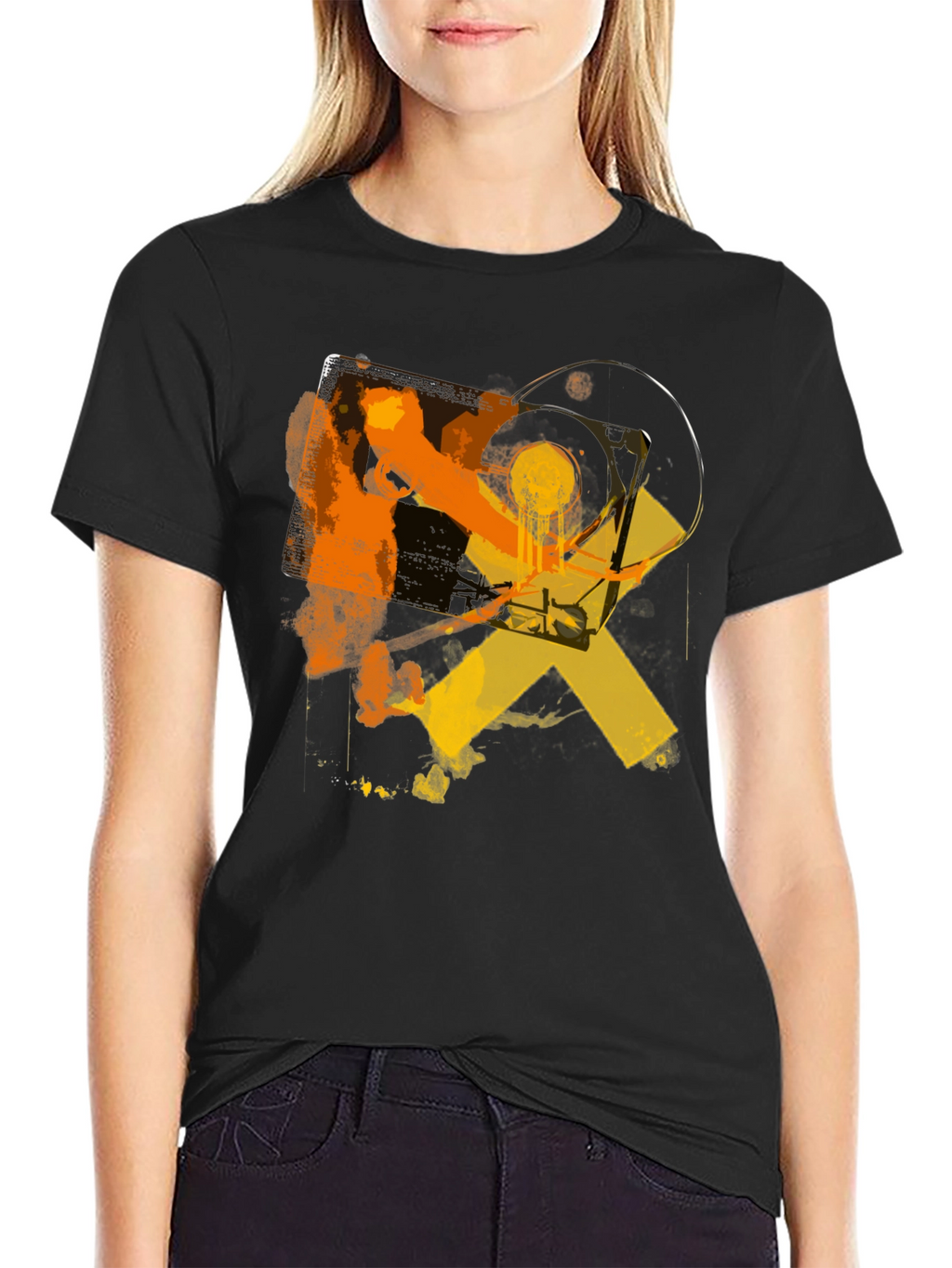 Abstract Record Player Graphic T-Shirt