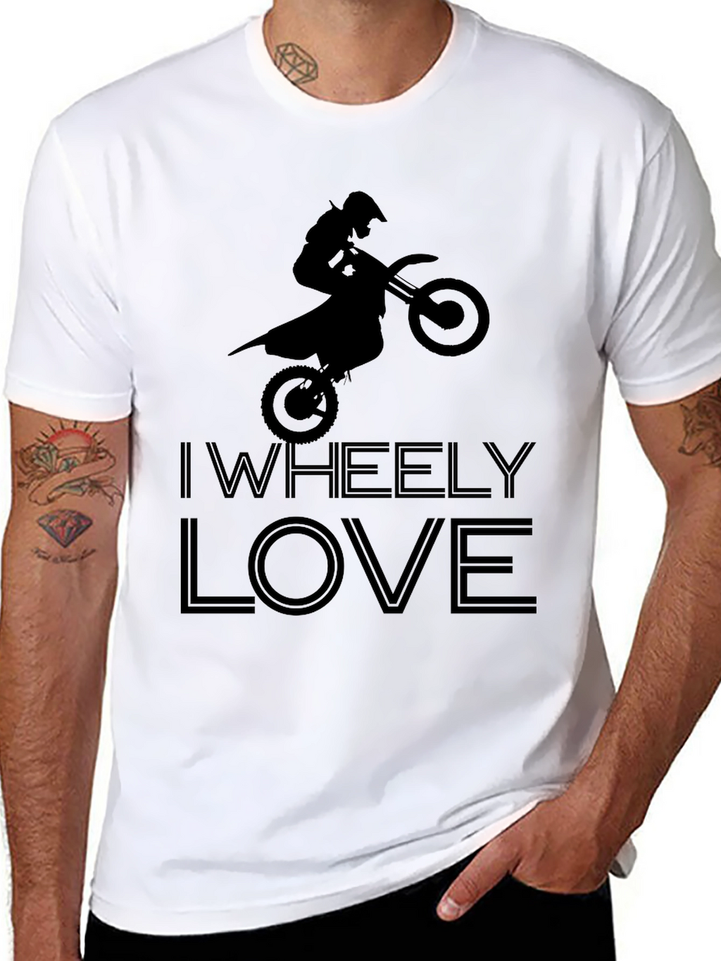 I WHEELY LOVE - Black Graphic T-Shirt