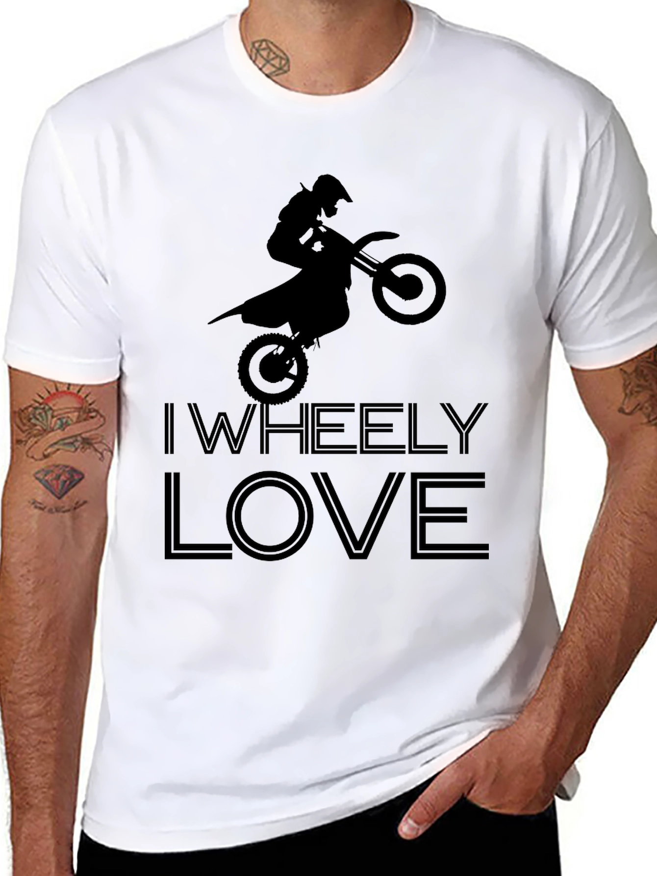 I WHEELY LOVE - Black Graphic T-Shirt