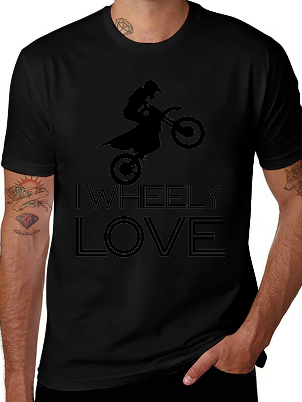 I WHEELY LOVE - Black Graphic T-Shirt