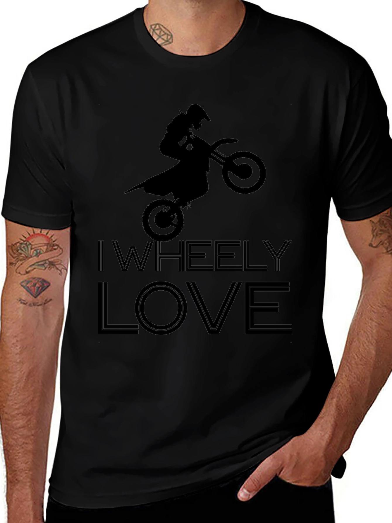 I WHEELY LOVE - Black Graphic T-Shirt