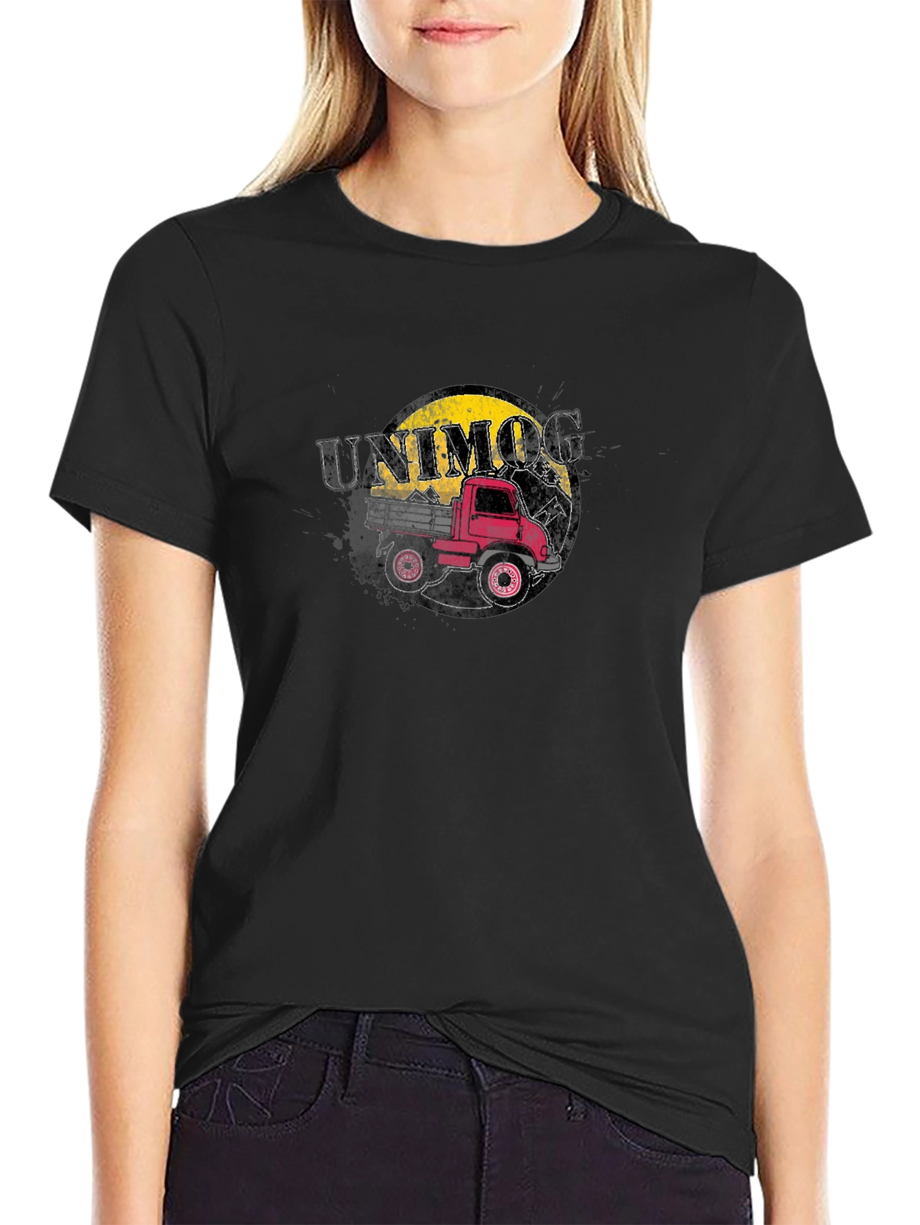 Unimog Truck Graphic Tee - Black Cotton T-Shirt