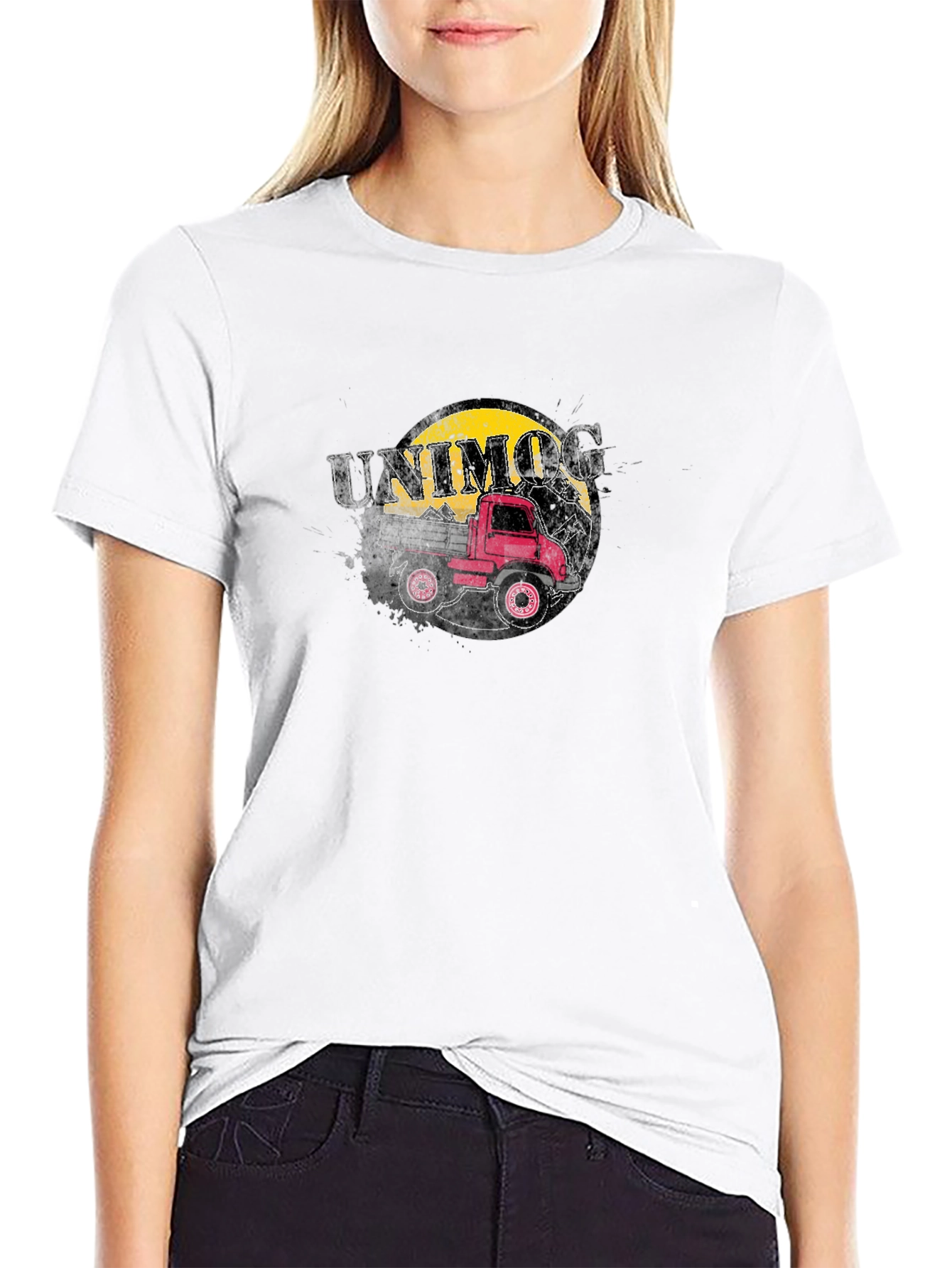 Unimog Truck Graphic Tee - Black Cotton T-Shirt