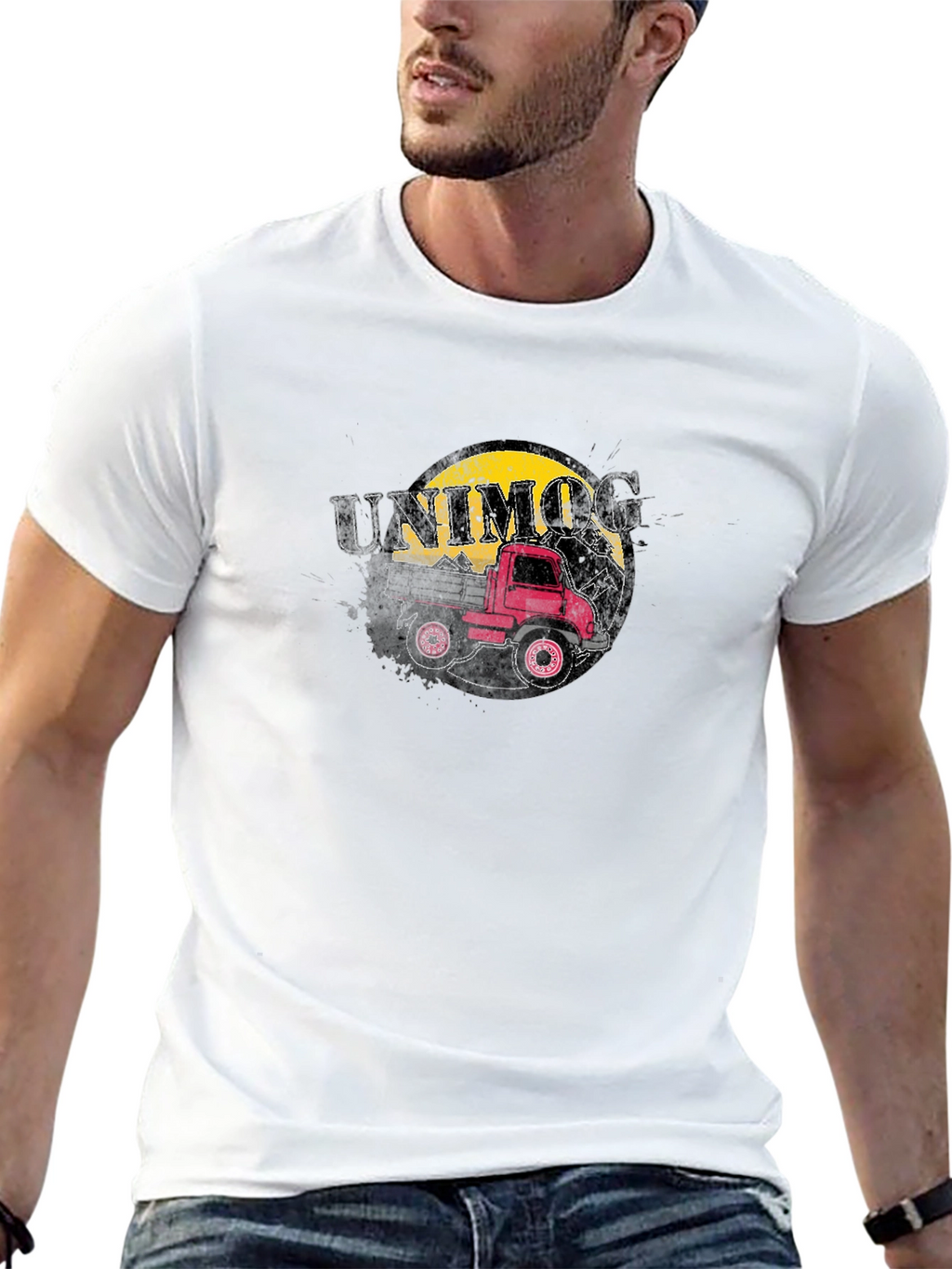 Unimog Truck Graphic Tee - Black Cotton T-Shirt
