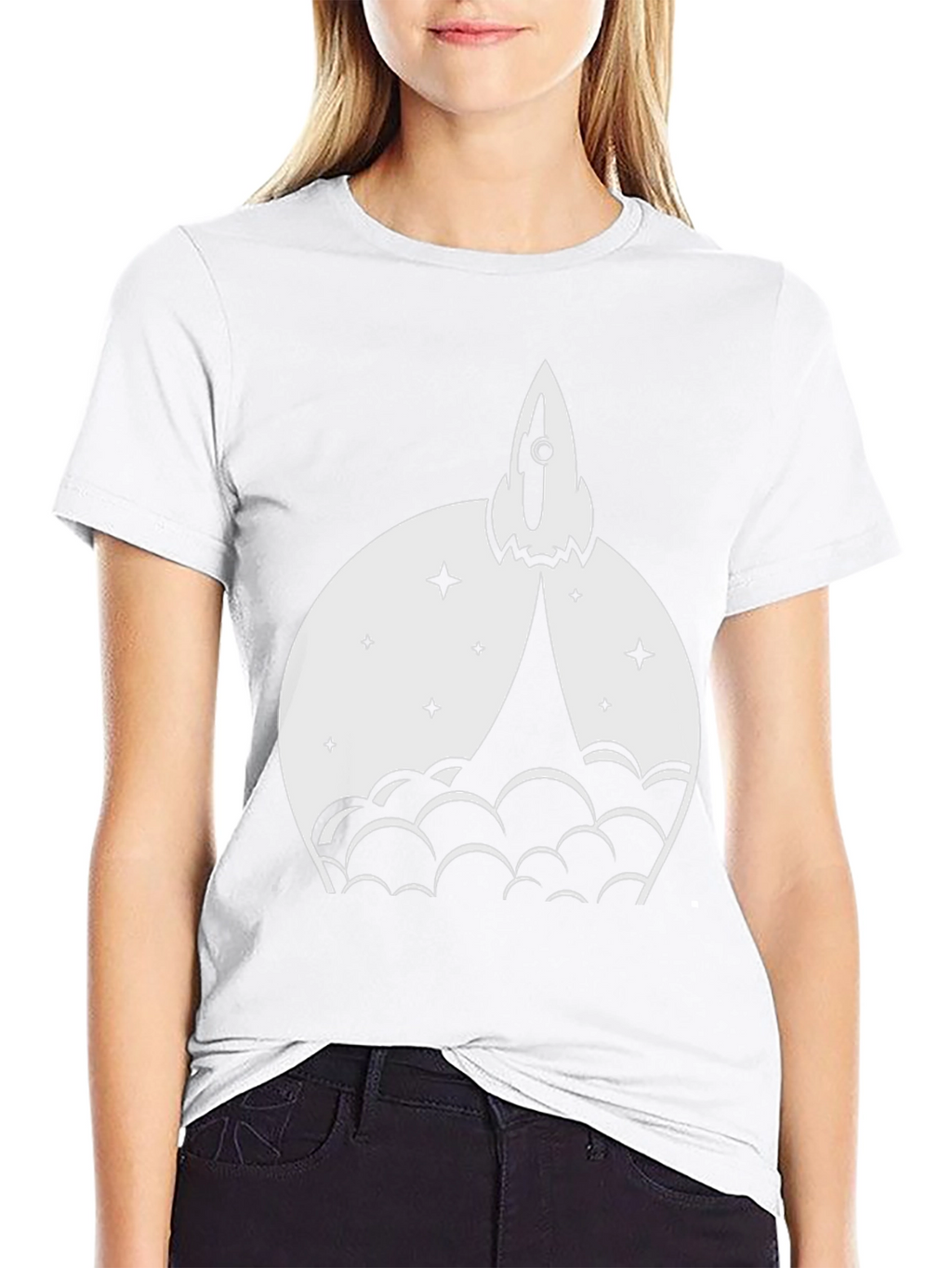 Rocket Launch Graphic Tee - Black Cotton Blend