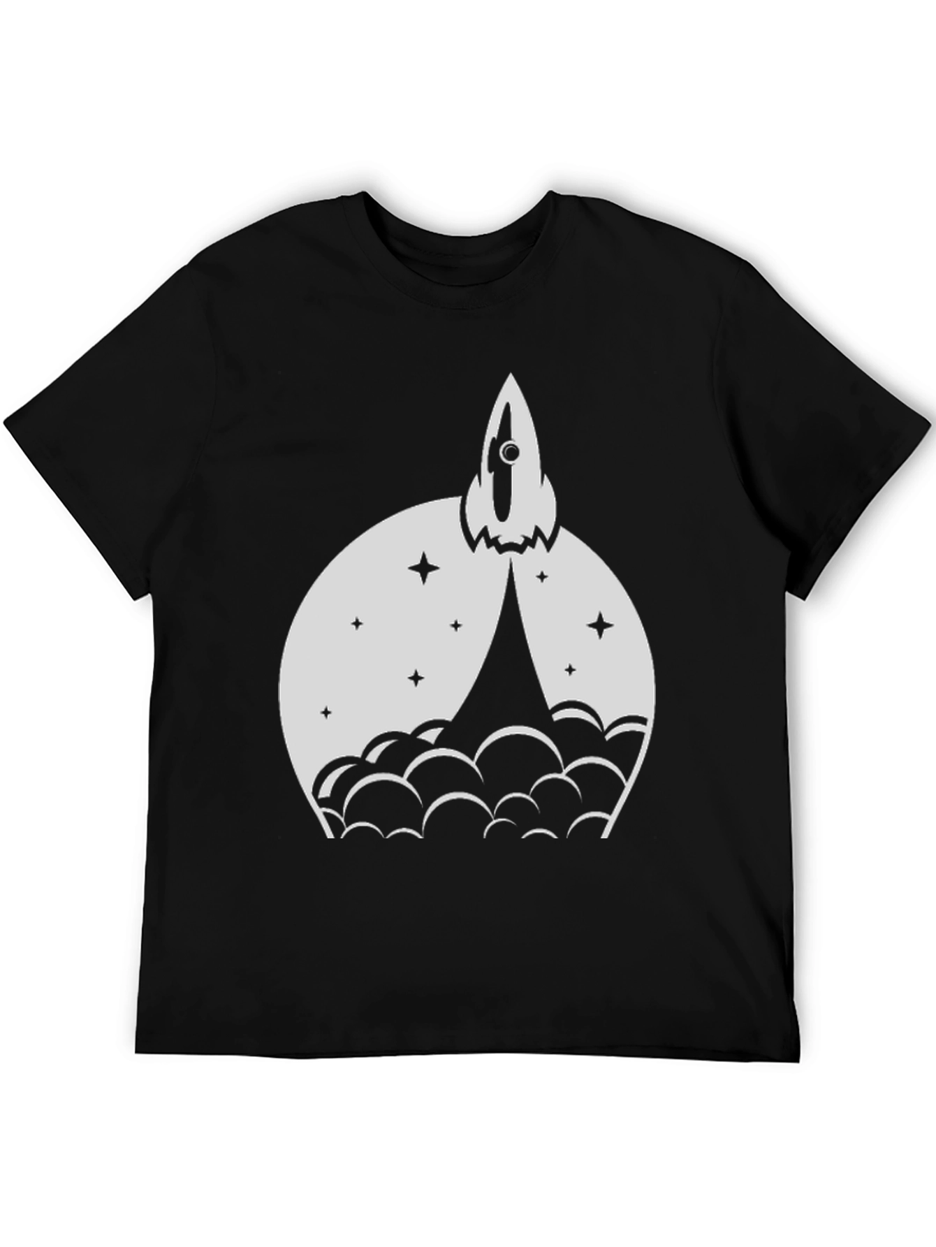 Rocket Launch Graphic Tee - Black Cotton Blend