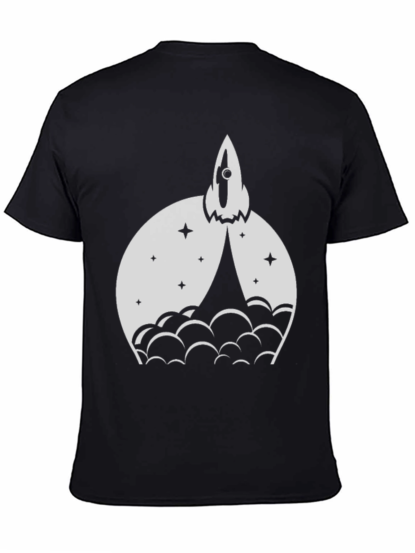 Rocket Launch Graphic Tee - Black Cotton Blend