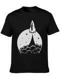 Rocket Launch Graphic Tee - Black Cotton Blend