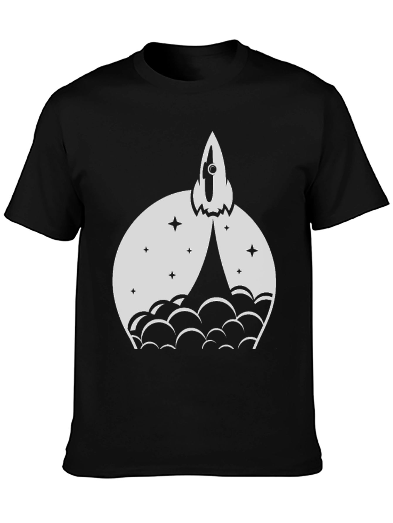 Rocket Launch Graphic Tee - Black Cotton Blend
